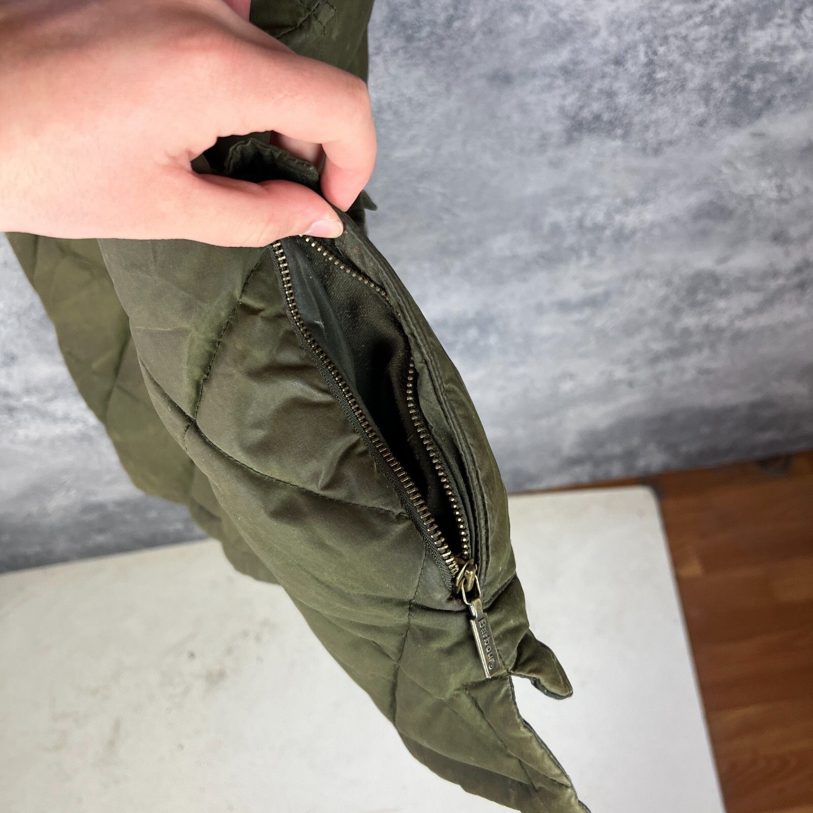 Barbour Barbour Puffer Wax Vest Men's Size XXL Green Cotton ` Size US XXL / EU 58 / 5 - 18 Thumbnail