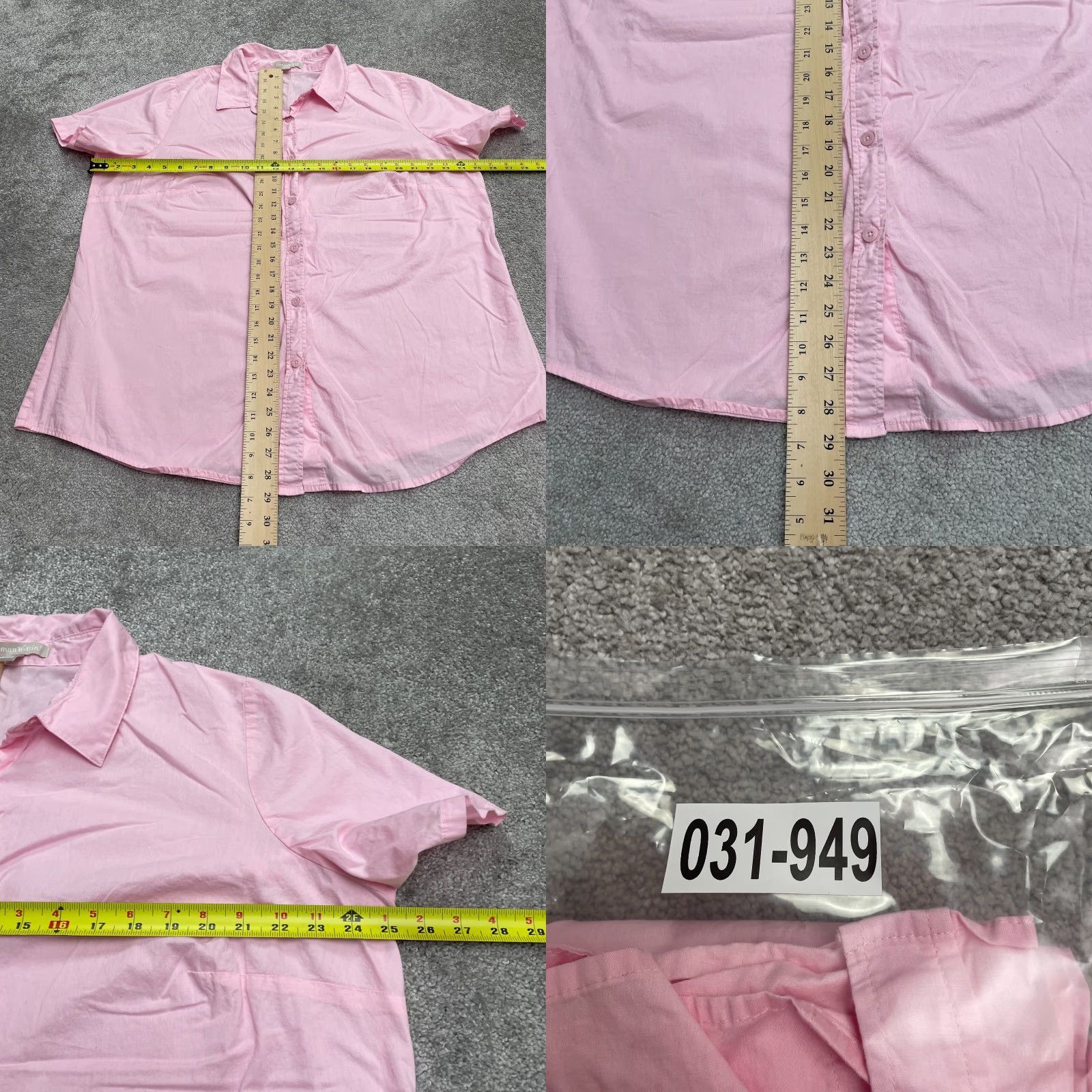 Vintage Woman Within Button-Up Shirt Womens Large Pink Cotton Short Sleeve Casual Top Size L / US 10 / IT 46 - 8 Thumbnail