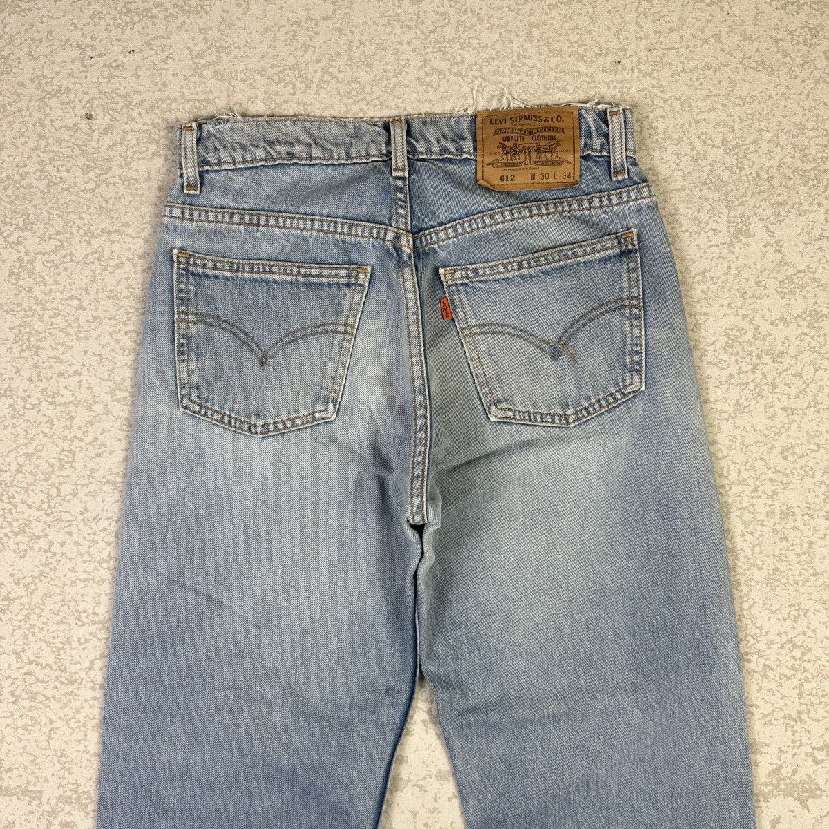 Levi's 💥Vintage 90s Levis 612 Orange Tab Blue Washed Denim Pant Size US 29 - 11 Thumbnail