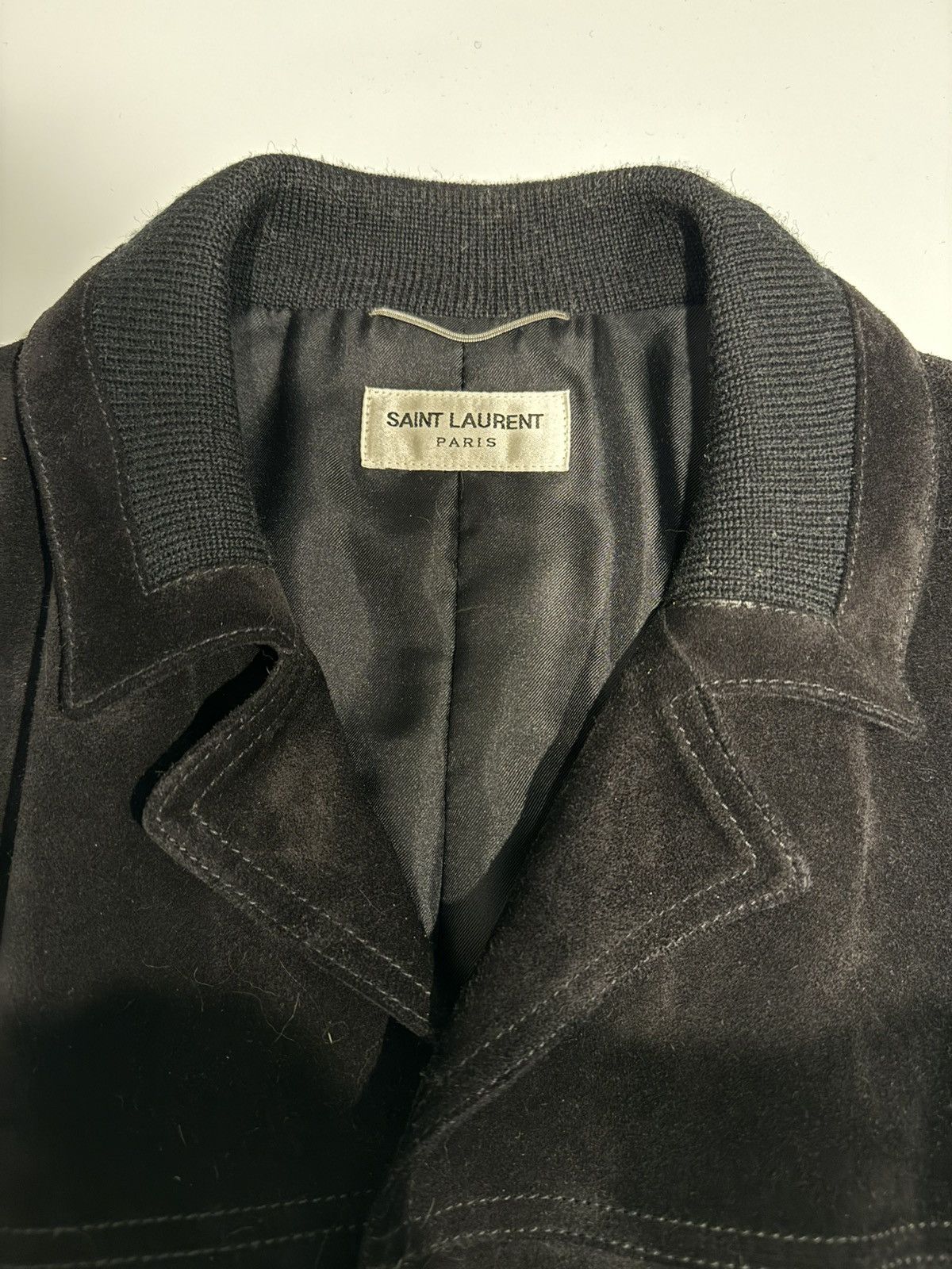 Hedi Slimane × Saint Laurent Paris Saint Laurent Paris Hedi Slimane Black Suede Jacket Size US L / EU 52-54 / 3 - 3 Thumbnail