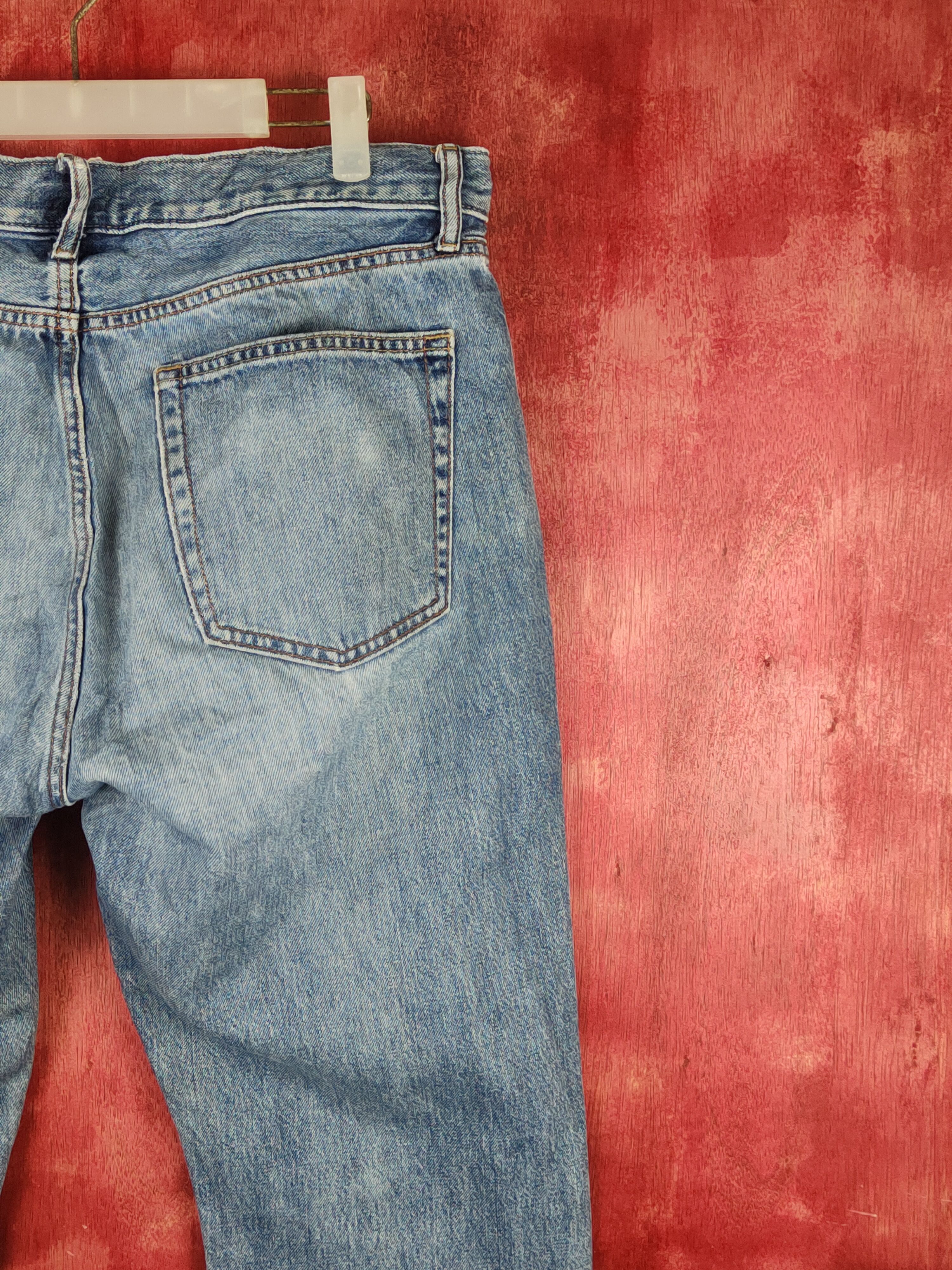 Japanese Brand Uniqlo Blue Faded Distressed Ripped Jeans #S1661 Size US 34 / EU 50 - 11 Thumbnail