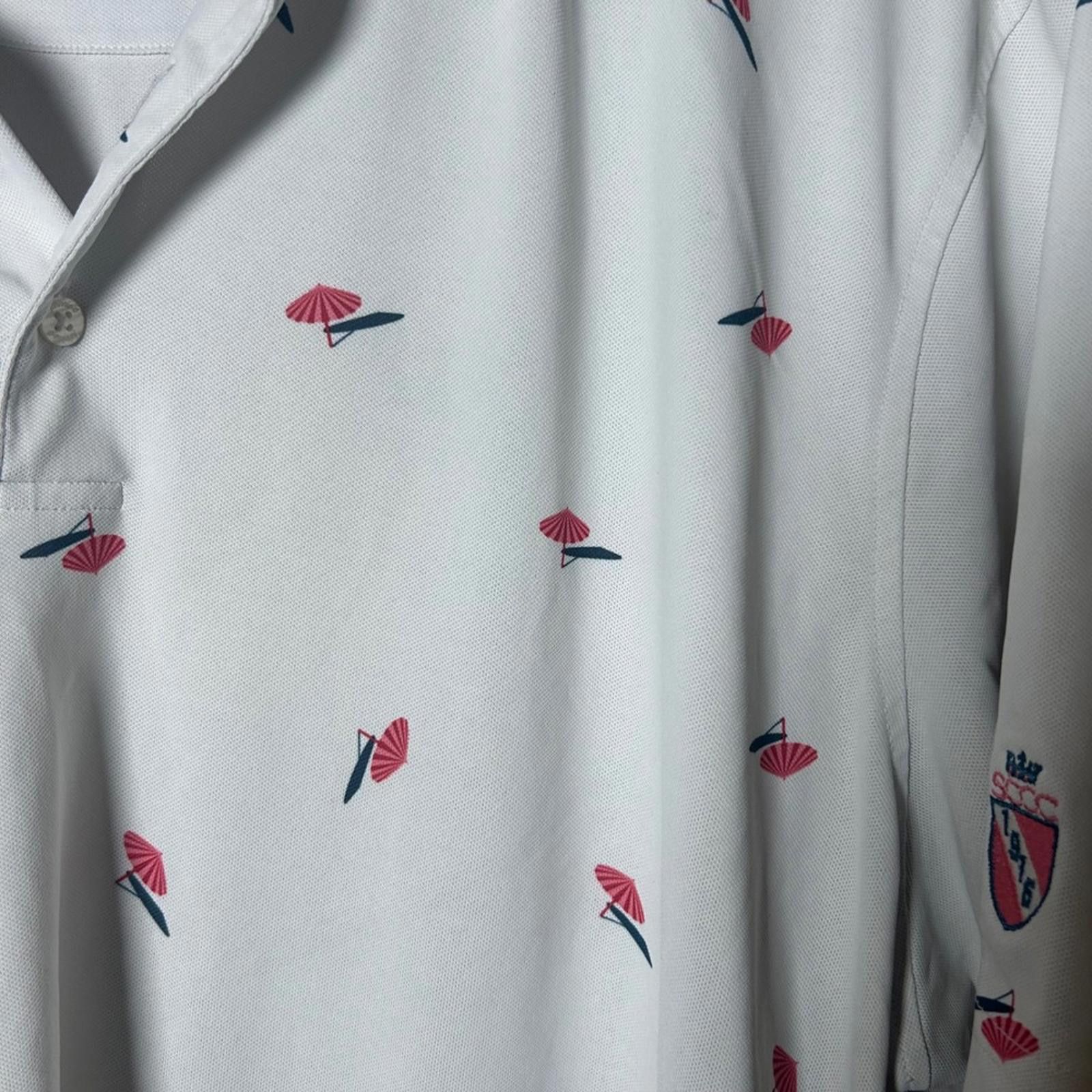johnnie-O Johnnie O Mens Polo Shirt XL Short Sleeve White Print Golf Size US XL / EU 56 / 4 - 4 Thumbnail