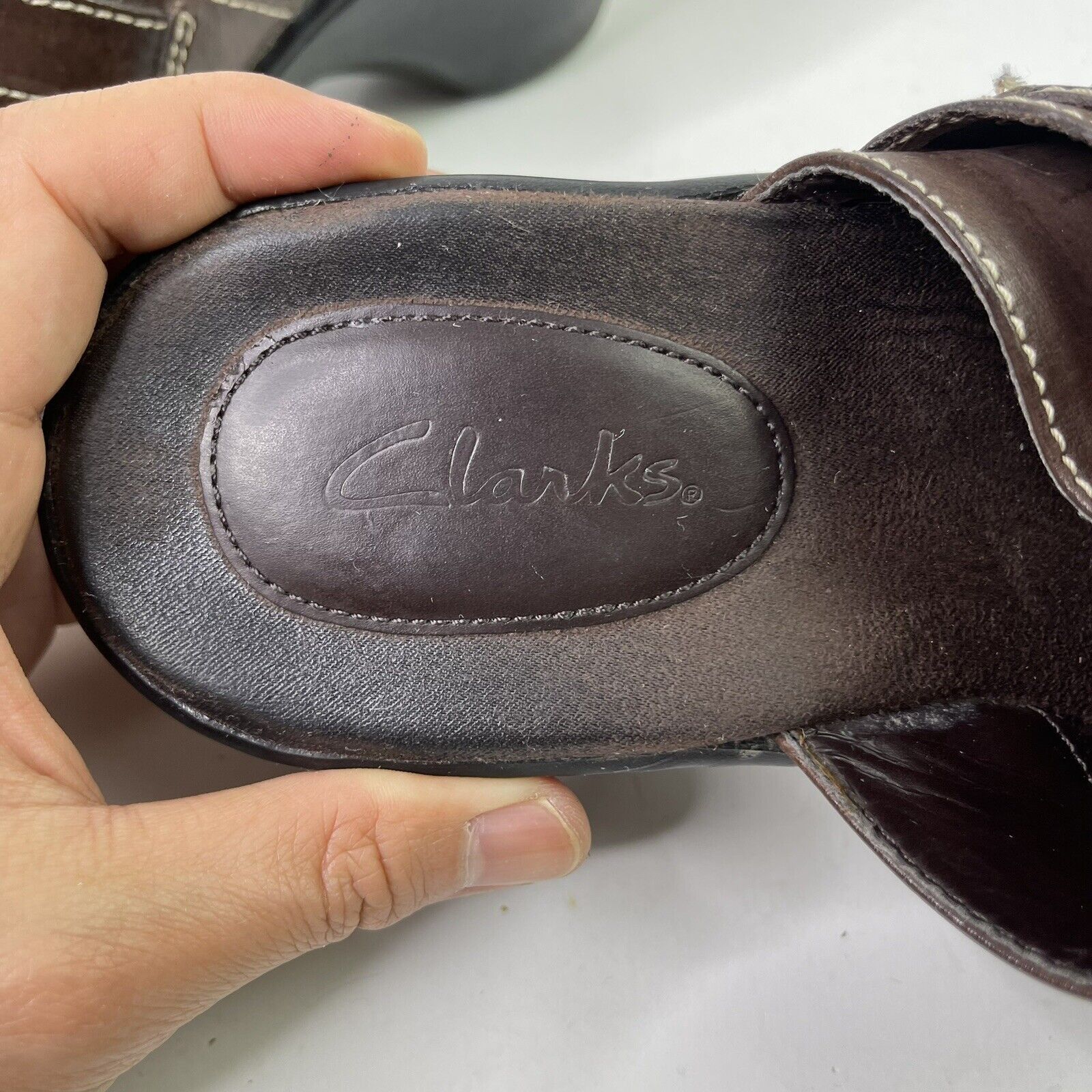 Clarks Clarks Women Clogs Brown Comfort Shoes Sz 8 M Heel Leather Size US 8 / IT 38 - 7 Thumbnail