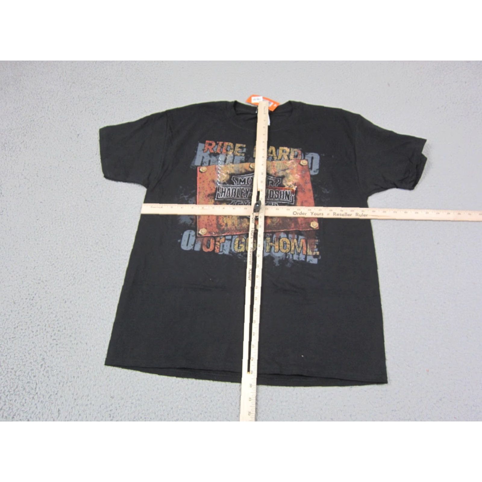 Harley Davidson VINTAGE Harley-Davidson Shirt Mens L Black Ride Hard or Go Home Logo Graphic Print T-Shirt Size US L / EU 52-54 / 3 - 6 Thumbnail