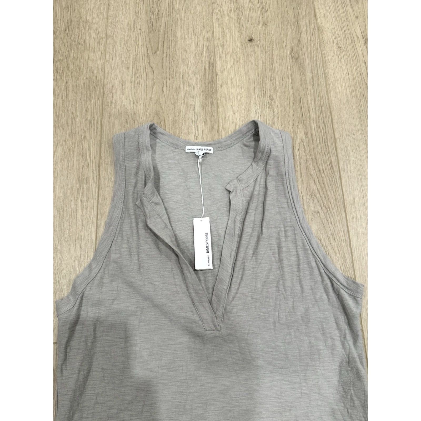 James Perse NWT James Perse Deep V-Neck Tank Dress Women 4 Mini Grey Tank Dress V-Neck Sleeveless Cotton Blend Short Casual Spring Modern Size S / US 4 / IT 40 - 3 Thumbnail