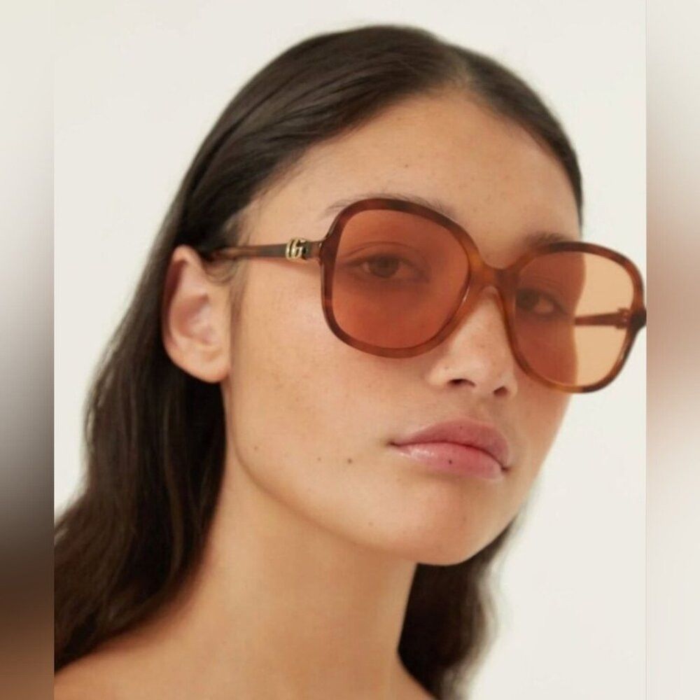 Gucci NWT Gucci Women's Sunglasses Havana Pink Butterfly GG 1178S Size ONE SIZE - 1 Thumbnail