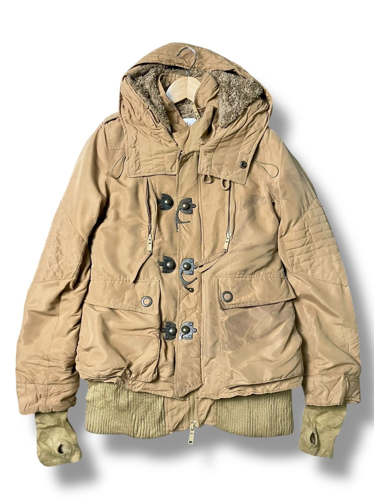 If Six Was Nine × Japanese Brand × Le Grande Bleu (L.G.B.) SLY Military Amelia Brand Fur Jacket (64) Size US XXS / EU 40 - 5 Thumbnail