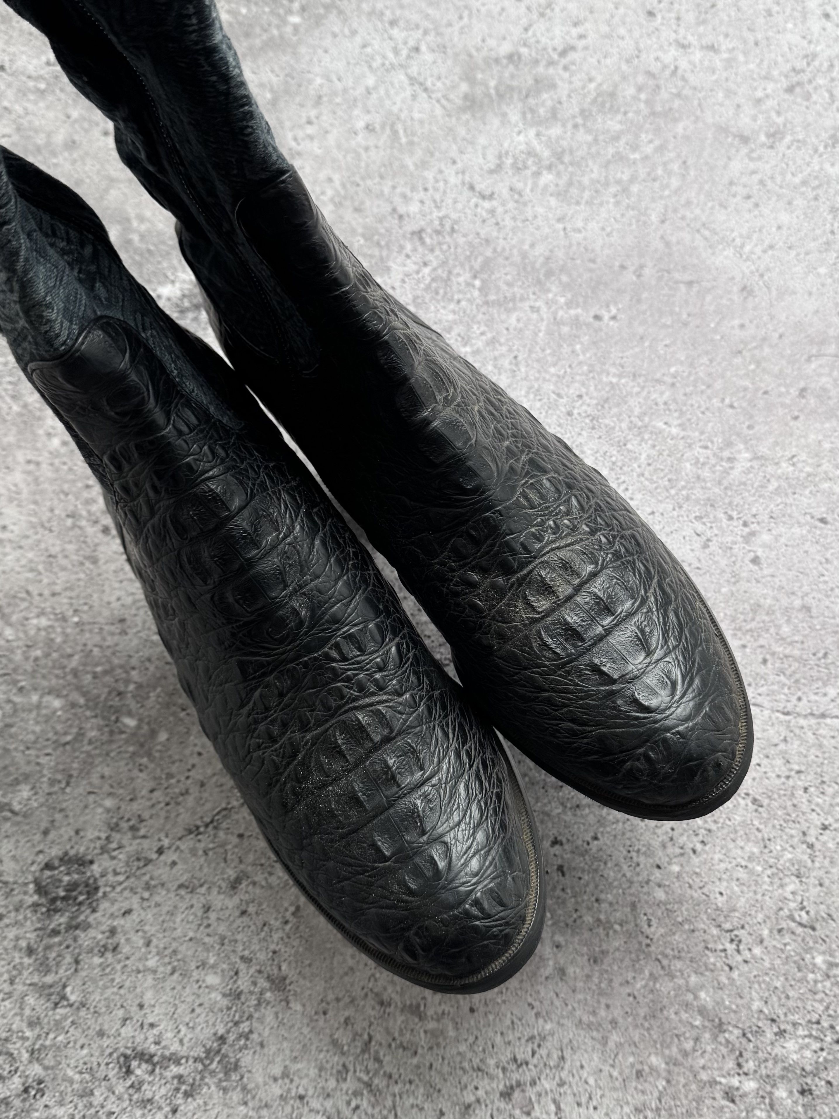 Vintage Vintage Printed Leather Boots With Belt C2(V496) Size US 7 / IT 37 - 7 Thumbnail