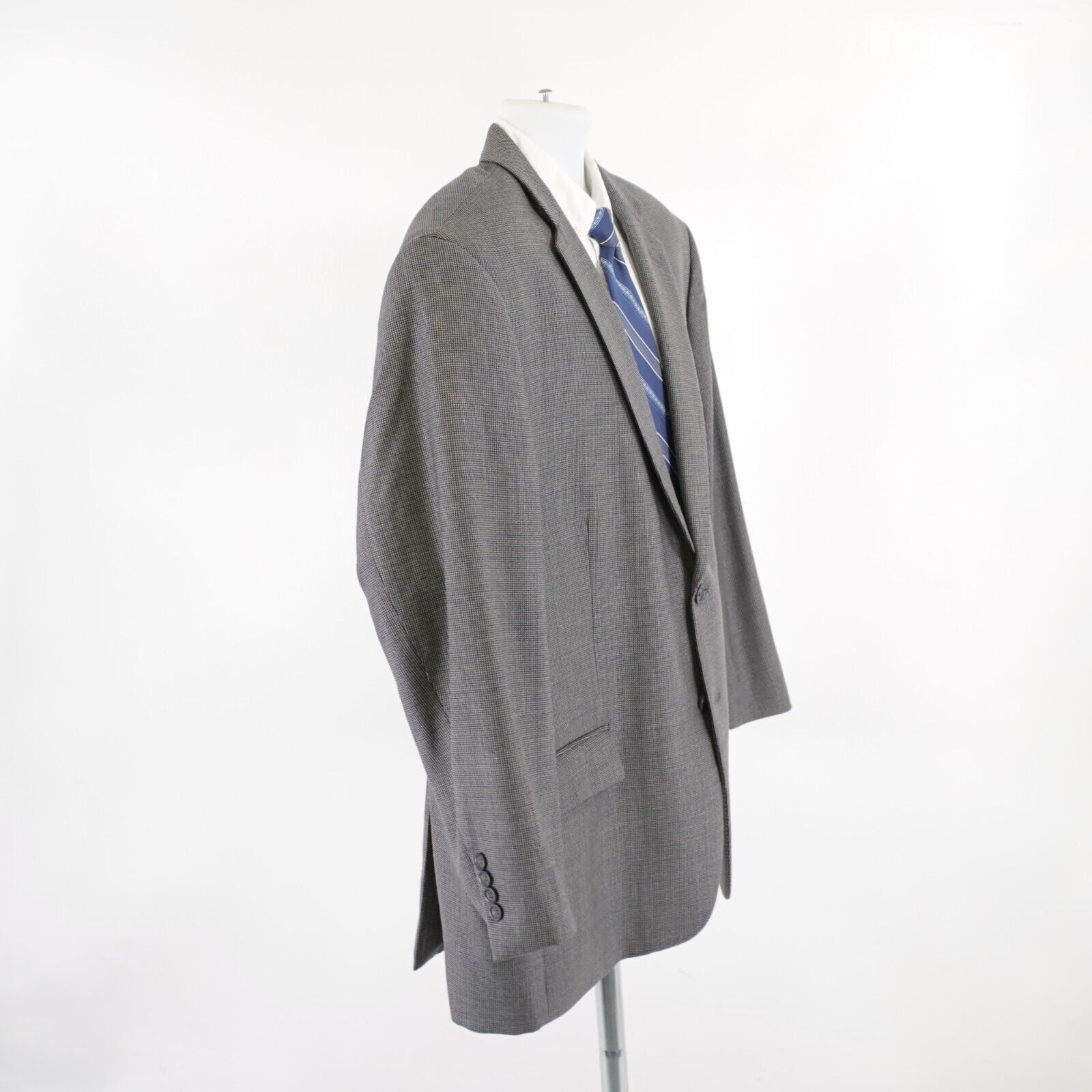 Pronto Uomo Pronto Uomo Platinum Black Gray Blue Check Tweed Wool Sport Size 52R - 7 Thumbnail