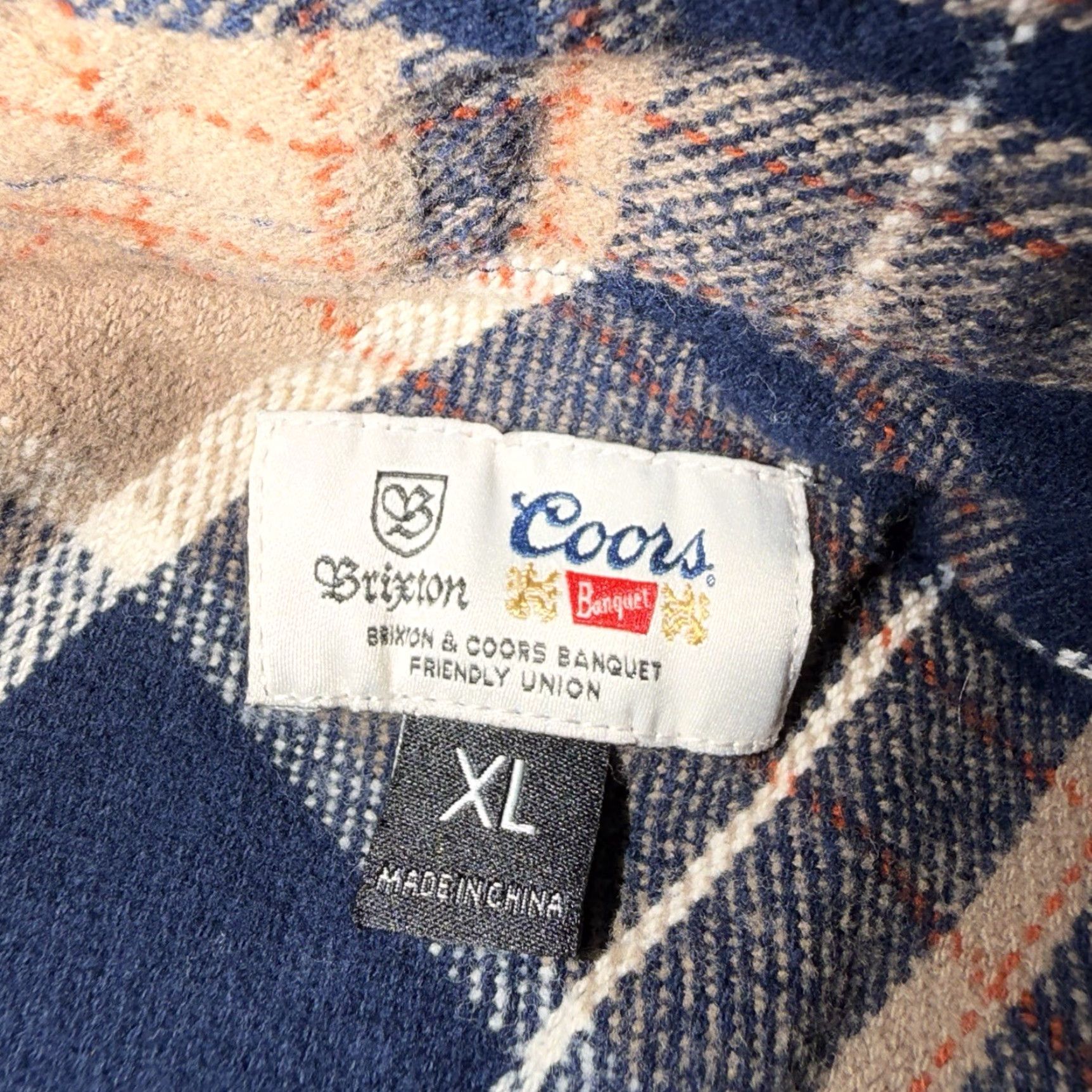 Brixton Brixton Coors Banquet Plaid Flannel Button-Up Shirt Men XL Blue Long Sleeve Regular Fit Button-Down Pockets Casual Workwear Combo Size US XL / EU 56 / 4 - 4 Thumbnail