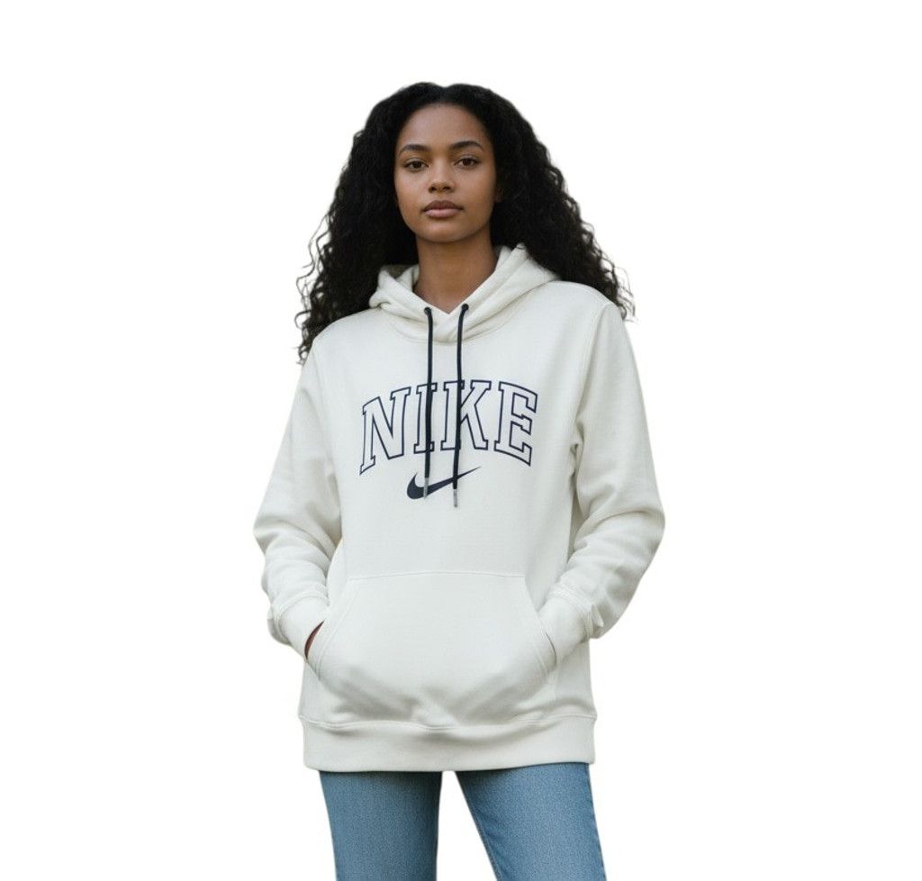 Nike Nike Girl’s Long-Sleeves White Hoodie Sweatshirt Small Size S / US 4 / IT 40 - 1 Thumbnail