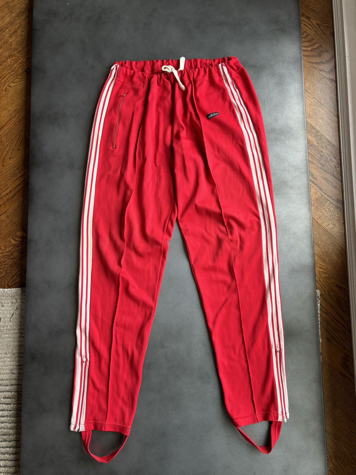 Adidas × Vintage 1980s Vintage Adidas Track Suit Jacket Pants 3 Stripes Red Size US L / EU 52-54 / 3 - 2 Thumbnail