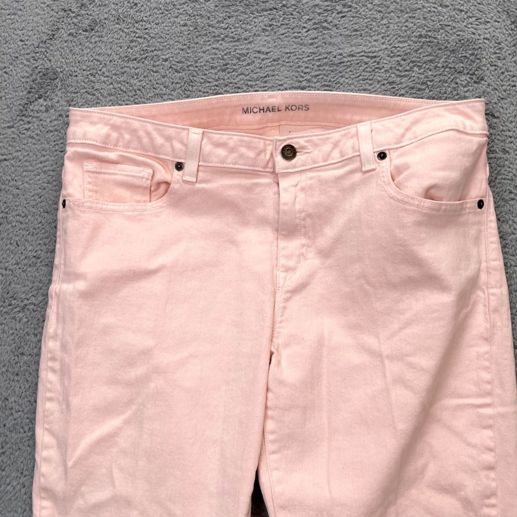 Michael Kors Michael Kors Jeans Womens Pink Izzy Cropped Skinny Leg Denim Cotton Stretch 12 Size 24" / US 00 / IT 34 - 3 Thumbnail