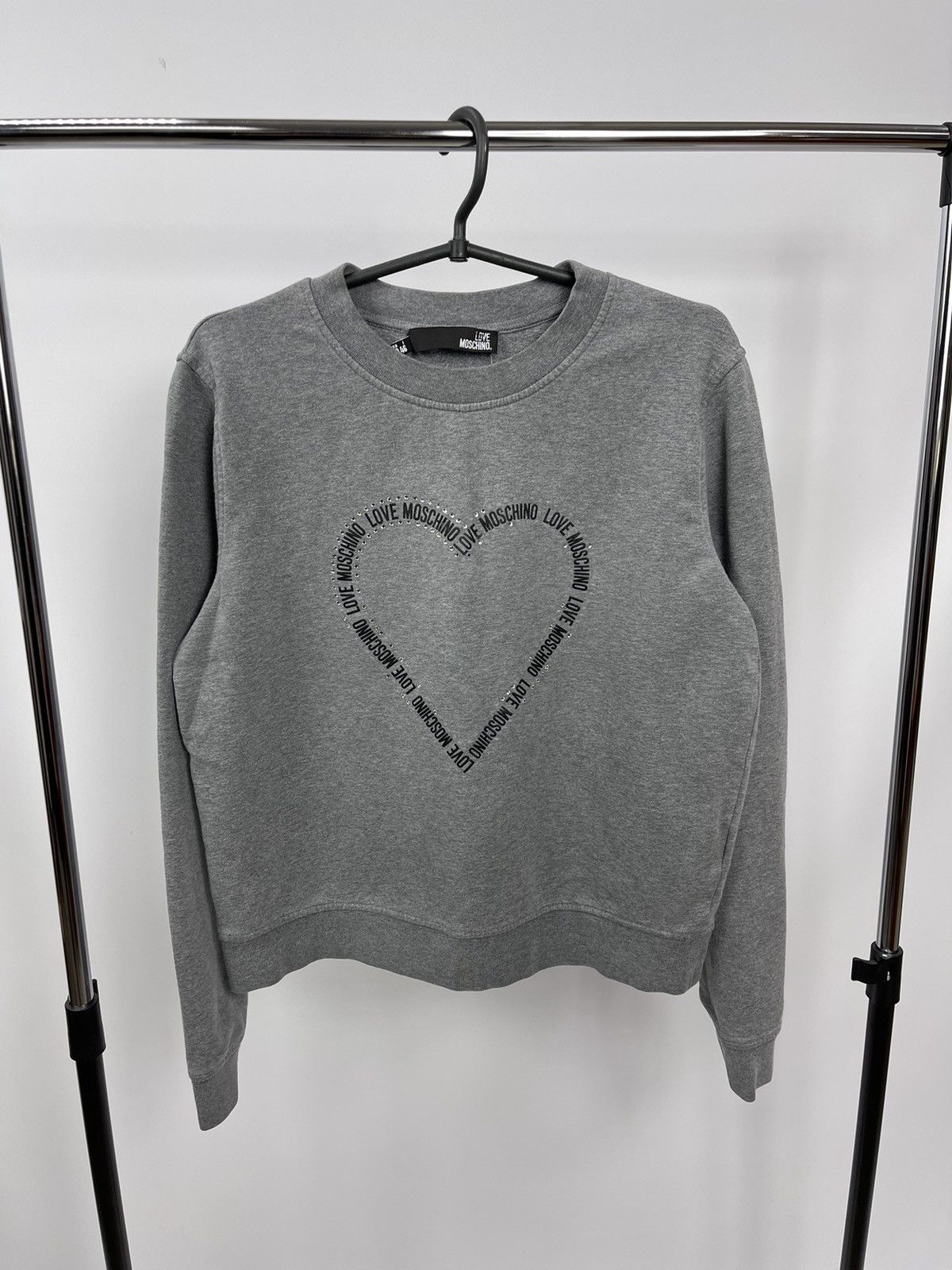 Love Moschino Love Moschino Sweatshirt Size 10 USA Big Logo Grey Women’s Size L / US 10 / IT 46 - 1 Thumbnail