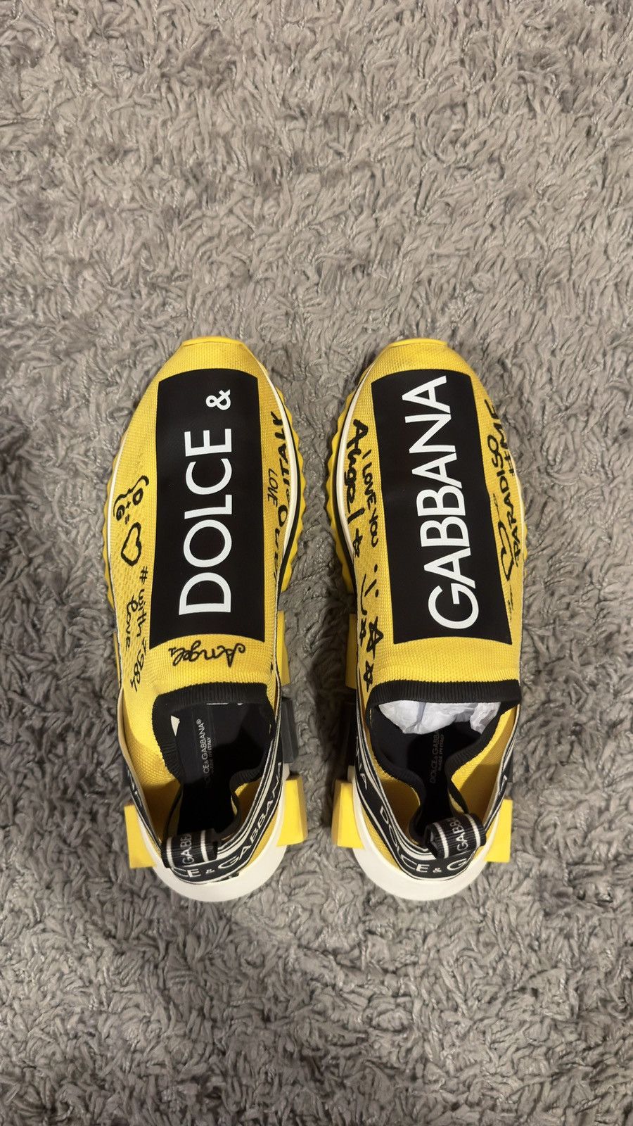 Dolce & Gabbana Dolce Gabbana Sorrento Slip On Sneakers - Yellow Graffiti Size US 9 / EU 42 - 3 Thumbnail