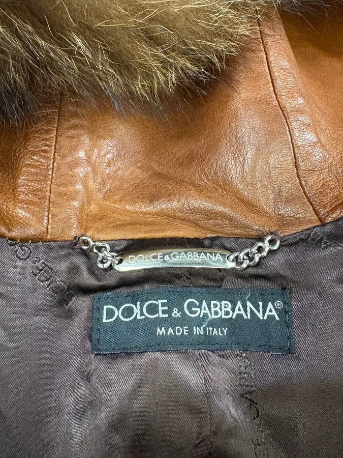 Designer × Dolce & Gabbana × Vintage FW2002 Dolce & Gabbana Pony Hair Camel Leather Duffle Coat Jacket Size M / US 6-8 / IT 42-44 - 11 Thumbnail