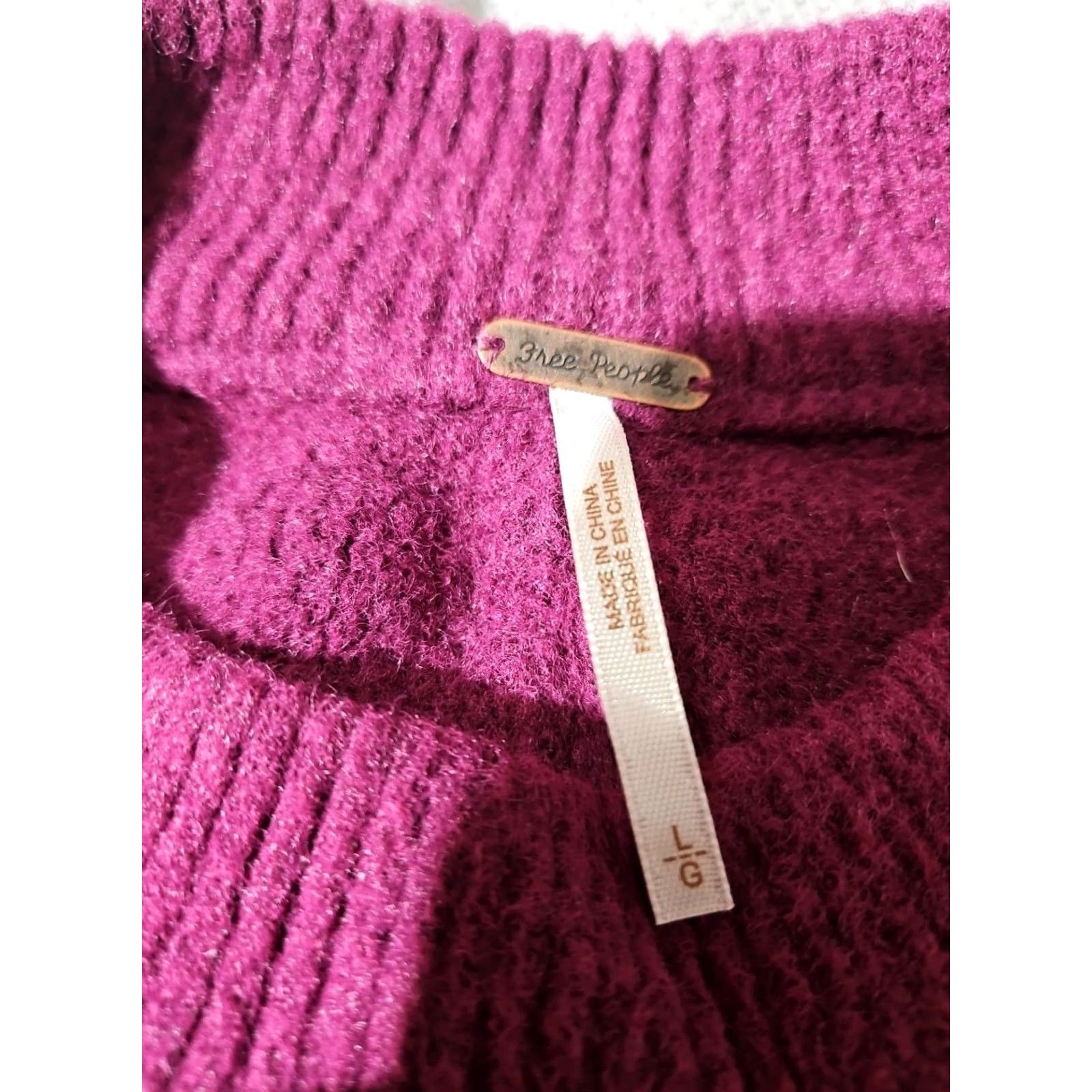 Free People VINTAGE? Free People Sweater Womens Large Purple Minimalist Cozy Knit Oversized Tunic Size L / US 10 / IT 46 - 6 Thumbnail