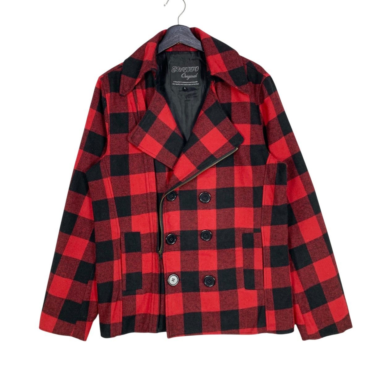 If Six Was Nine Vintage Flannel Jacket Double Collar Women Tartan Jacket Size S / US 4 / IT 40 - 1 Thumbnail