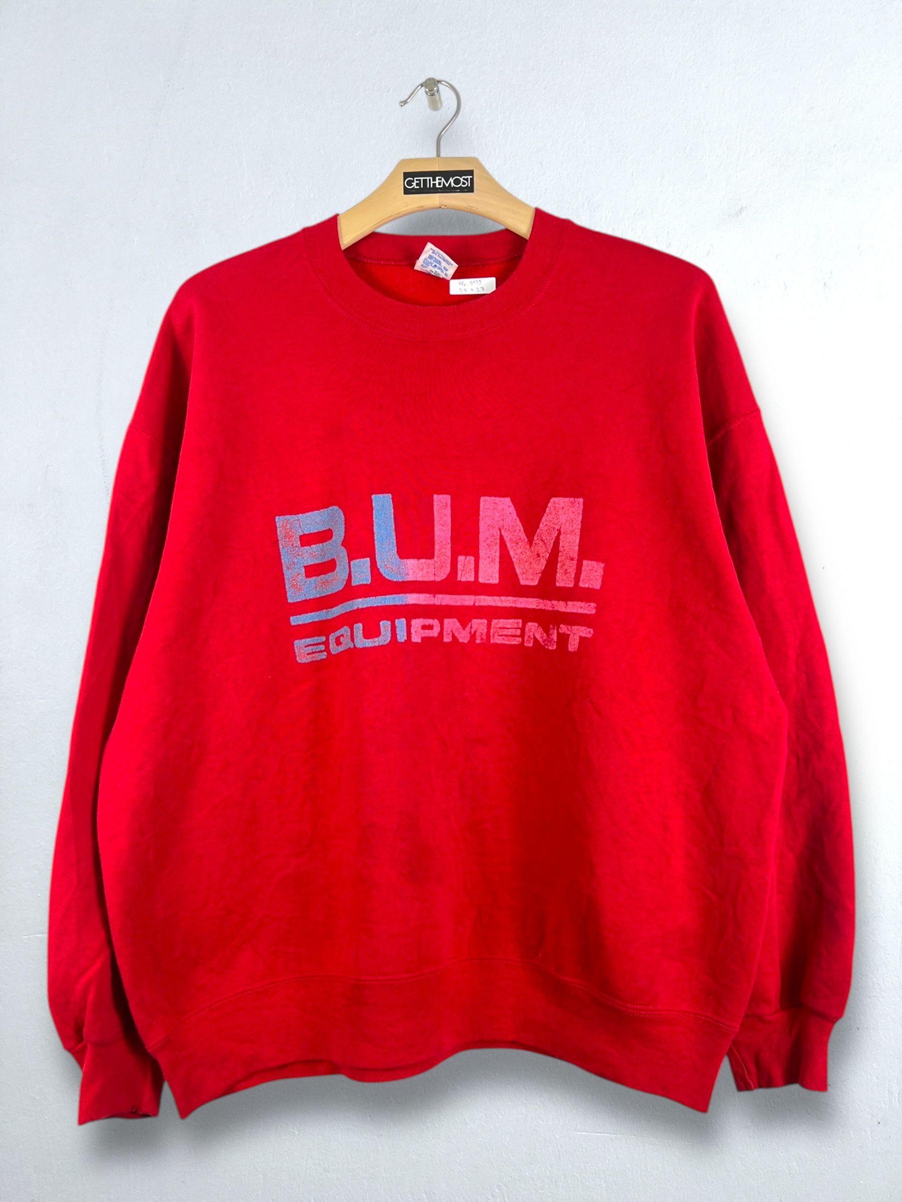 B.U.M Equipment No.5119 VTG 90s B.U.M Equipment Logo Graphic Sweatshirt (XL) Size US XL / EU 56 / 4 - 1 Thumbnail