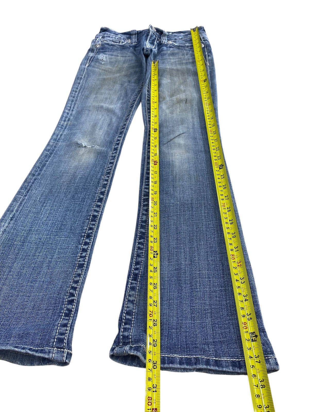 Other Japanese Brand Faded Blue Wash Style Flare Jeans Size US 26 / EU 42 - 7 Thumbnail