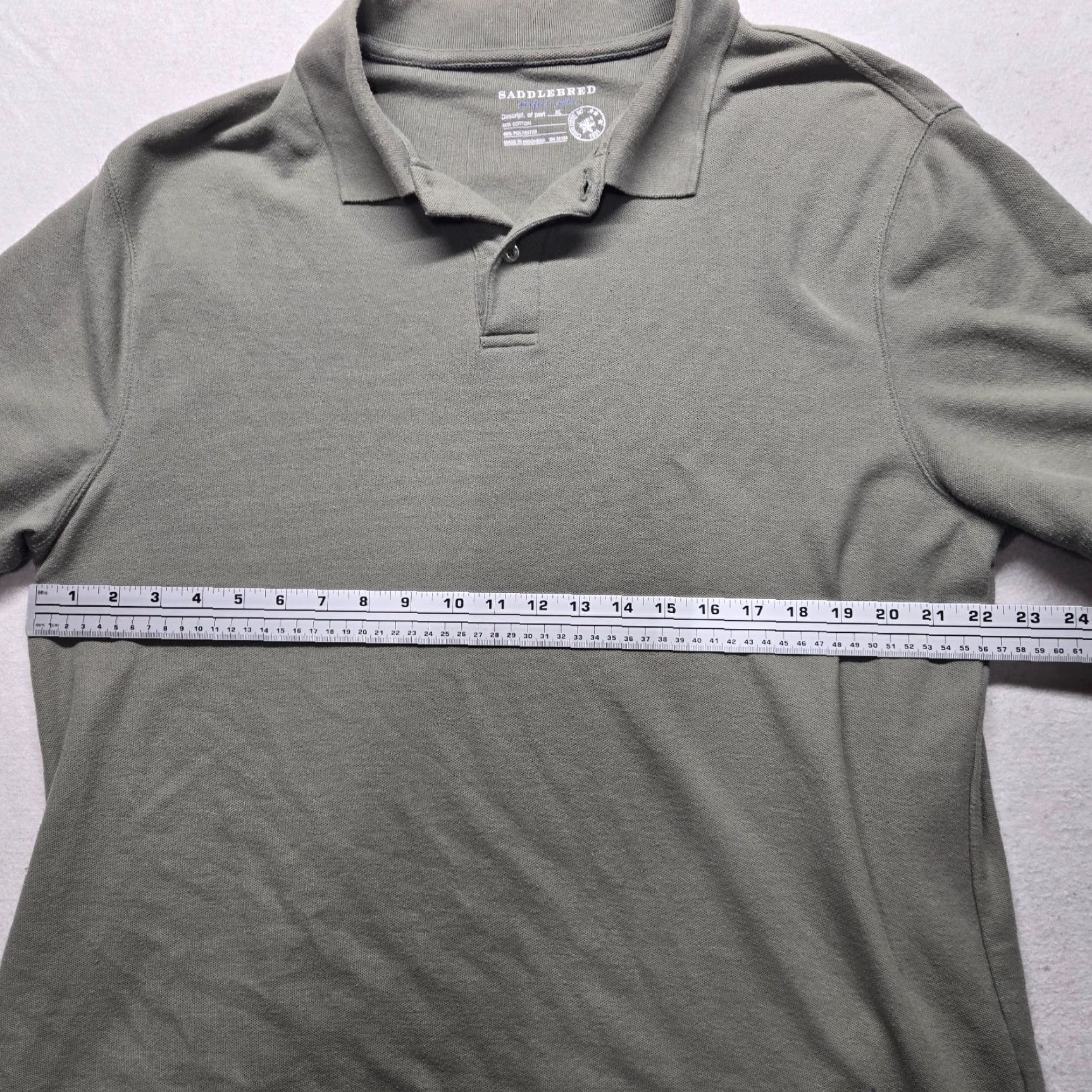 Vintage Saddlebred Polo Shirt Solid Green Short Sleeve XL Men Polo Shirt Casual Golf Rugby 2 Button Adult Mens XL Green Size US XL / EU 56 / 4 - 4 Thumbnail