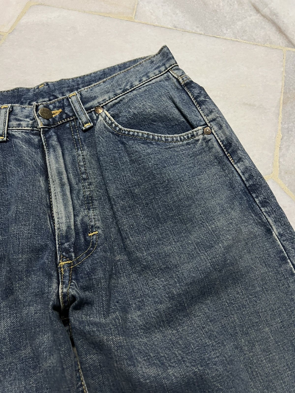 Japanese Brand 💥Baggy💥Vintage Lee Rider Selvedge Zipper Talon Washed Jean Size US 28 / EU 44 - 8 Thumbnail