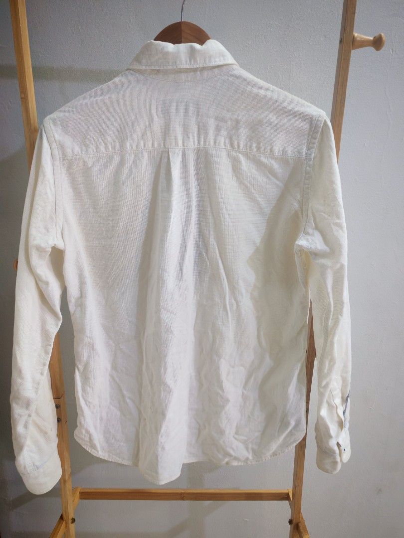 Beams Plus BEAMS White Pullover Shirt Blue Accents Anchor Buttons S Size US S / EU 44-46 / 1 - 6 Thumbnail