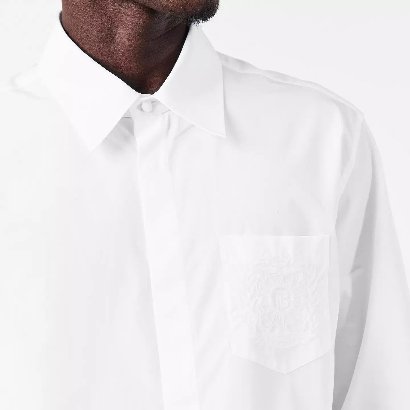 Balmain o1g2r1mq0426 Emblam Long Sleeve Plain Shirt in White Size US S / EU 44-46 / 1 - 5 Thumbnail
