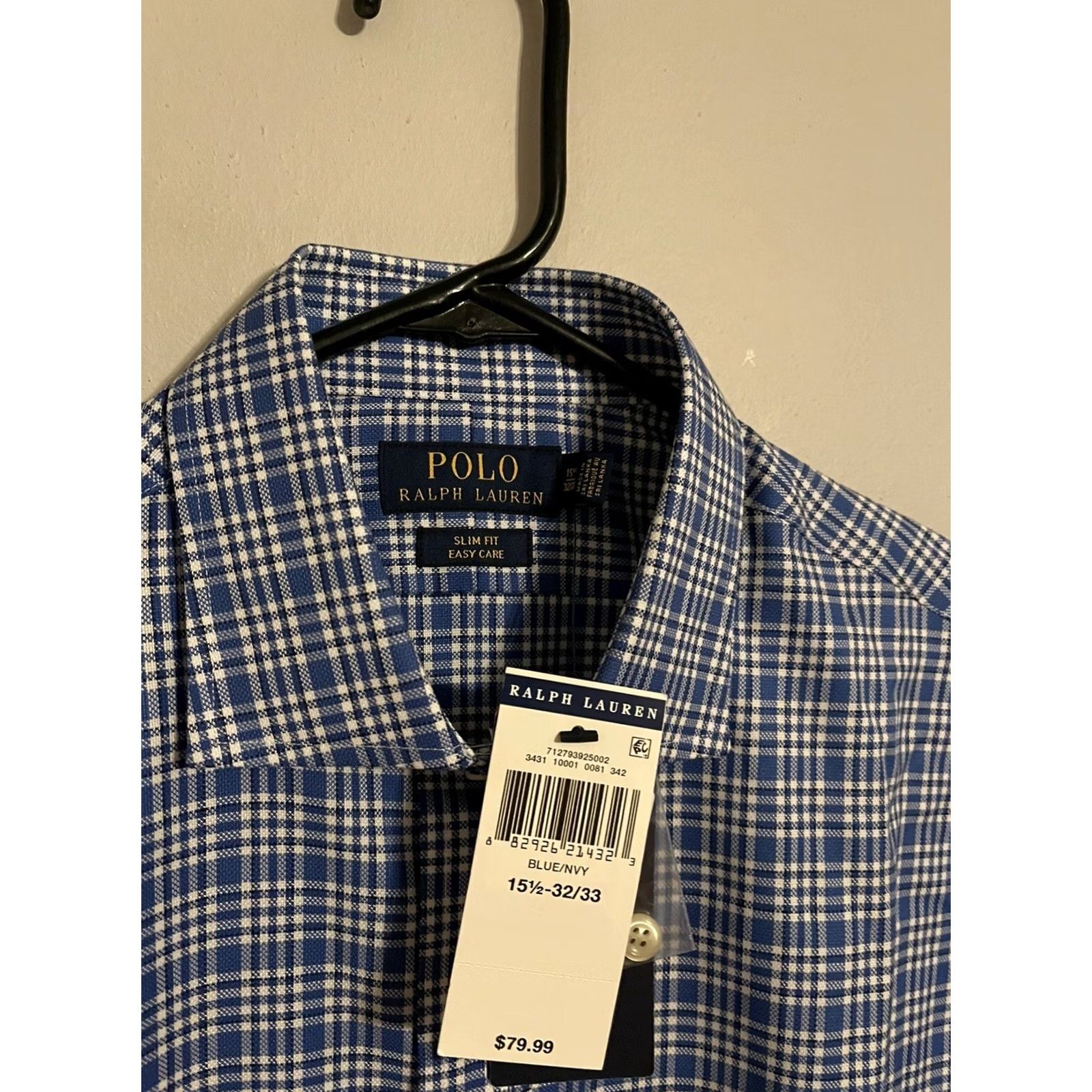 Polo Ralph Lauren Polo Ralph Lauren Slim Fit Easy Care Button Up Shirt Men's 15.5 32/33 Blue Plaid L/S Size US L / EU 52-54 / 3 - 3 Thumbnail