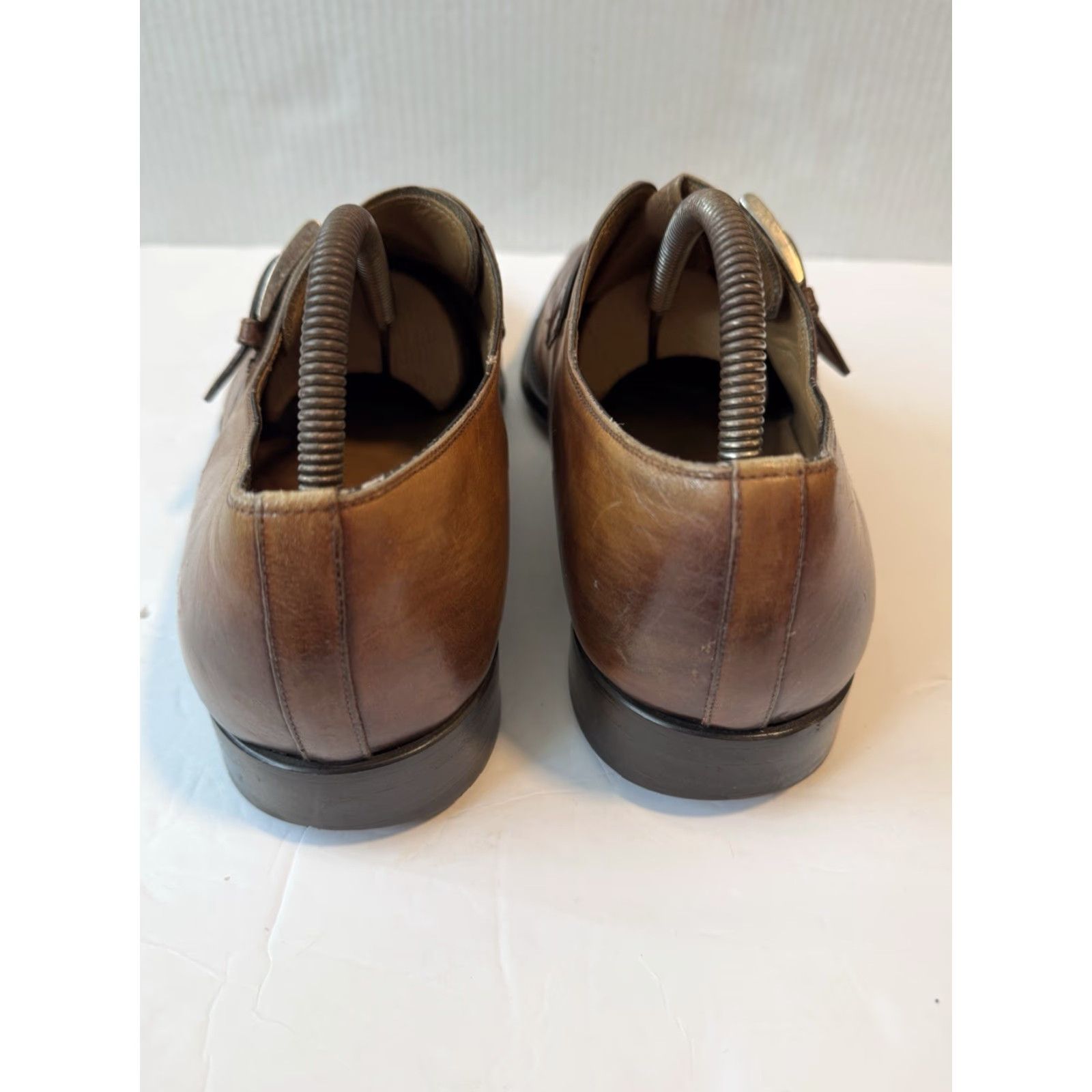Magnanni Magnanni Marco 18398 Monk Strap Leather Loafers Cognac US 9.5 M Dress Men Shoes Size US 9 / EU 42 - 6 Thumbnail