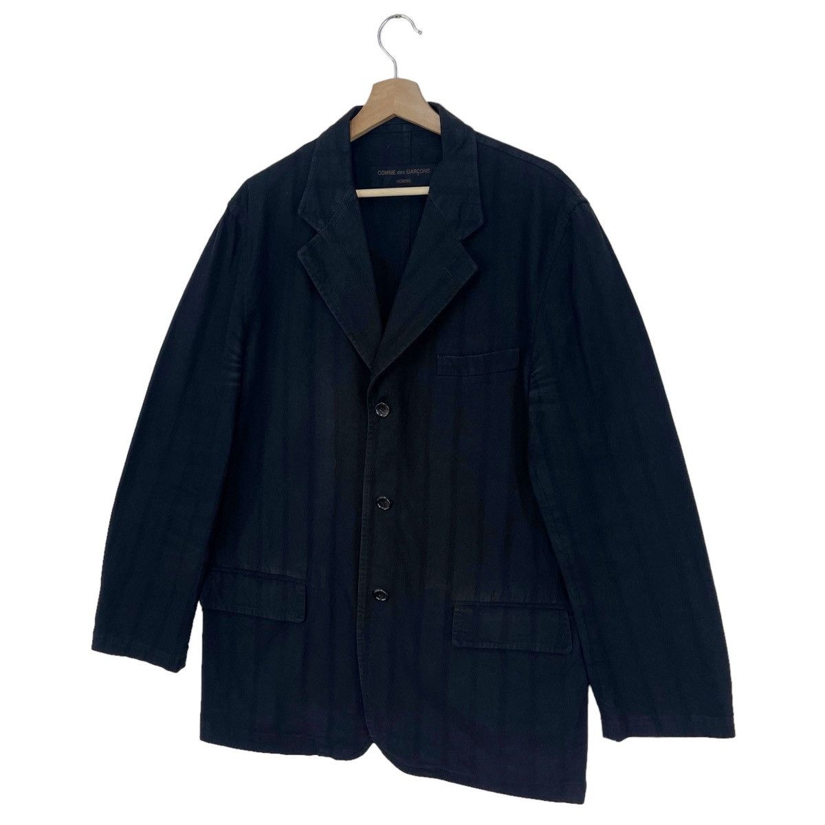 Comme des Garcons Homme SS03 Black Stripes Cotton Blazer Jacket Size US M / EU 48-50 / 2 - 3 Thumbnail