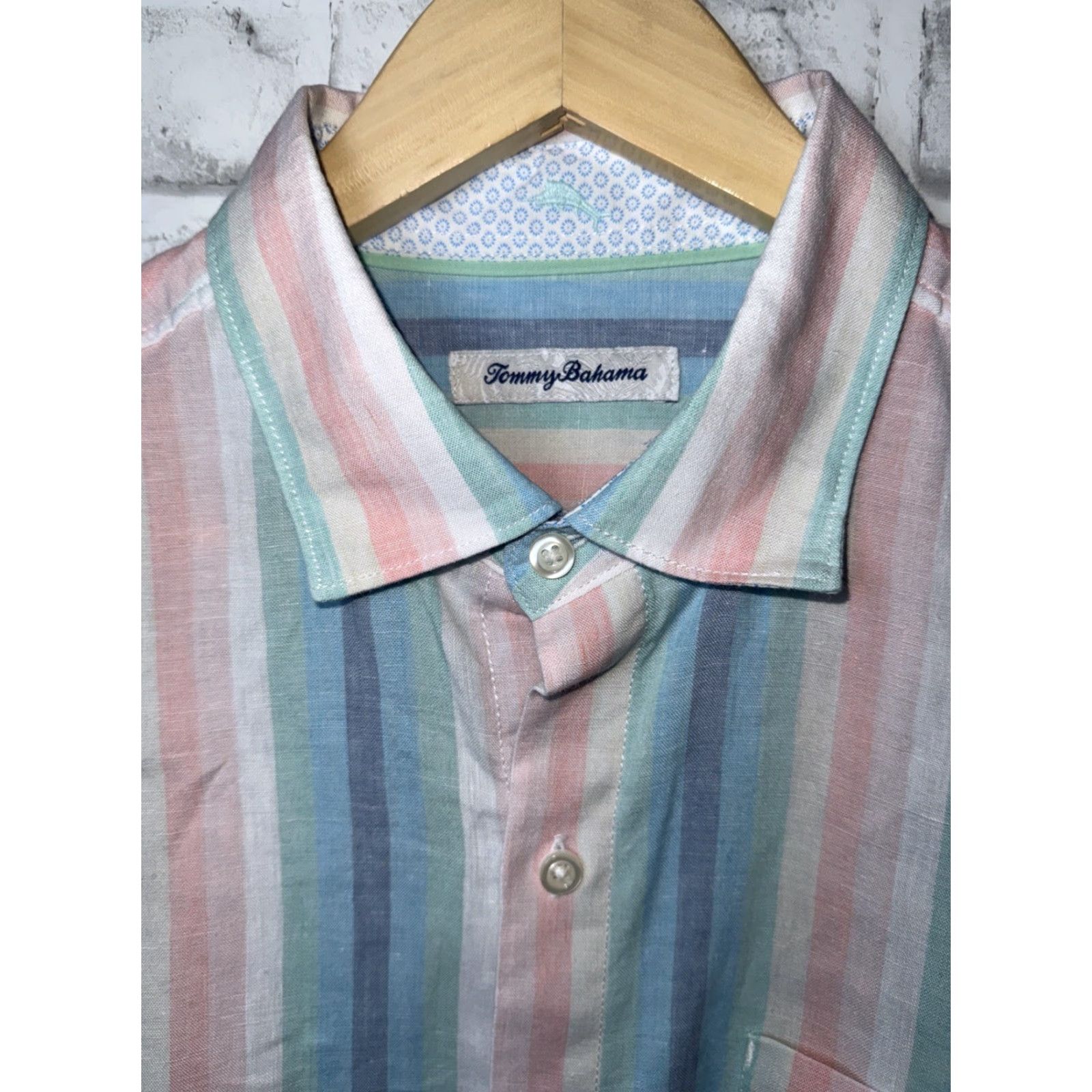 Tommy Bahama TOMMY BAHAMA Linen Blend Pastels Striped Shirt Mens M Size US M / EU 48-50 / 2 - 2 Thumbnail
