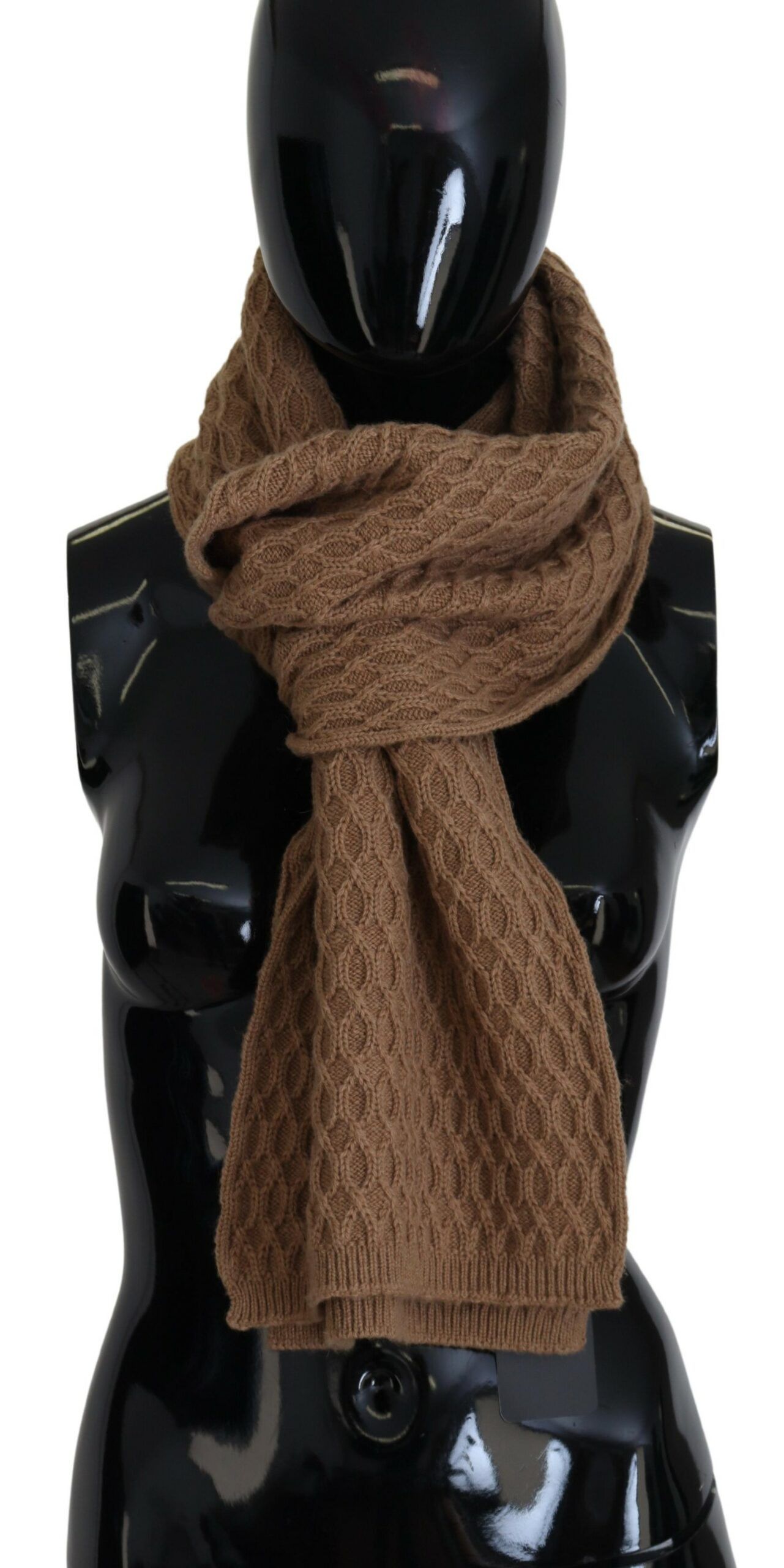 Dolce & Gabbana Elegant Dark Brown Knitted Women's Scarf Size ONE SIZE - 1 Thumbnail