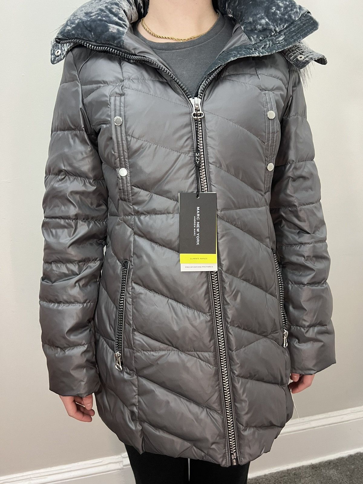 Brand New Designer Down Jacket with Fur