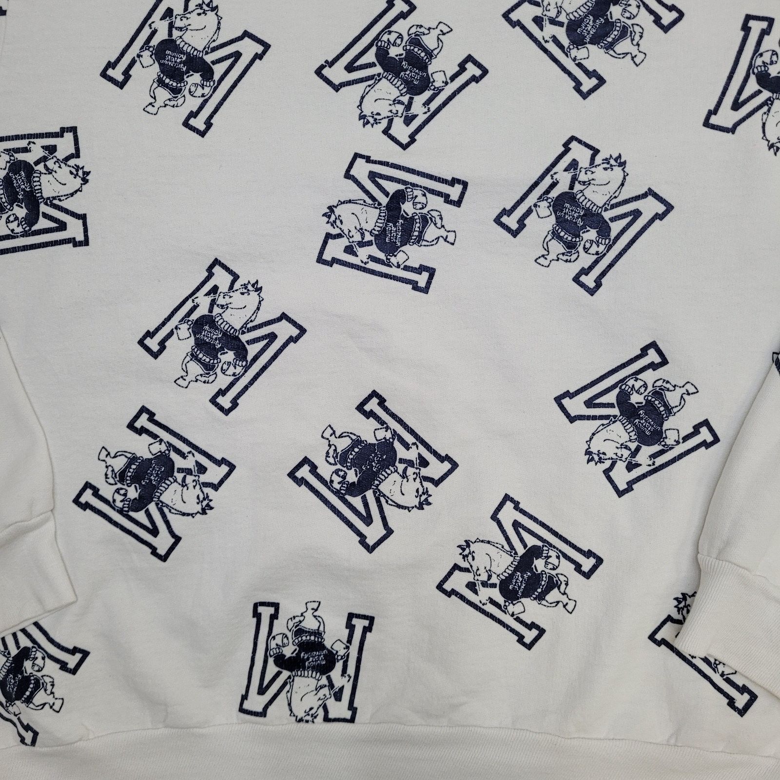 Other VTG Murray-State AOP Sweatshirt Large L/XL Cropped Boxy 90s Size US XL / EU 56 / 4 - 3 Thumbnail