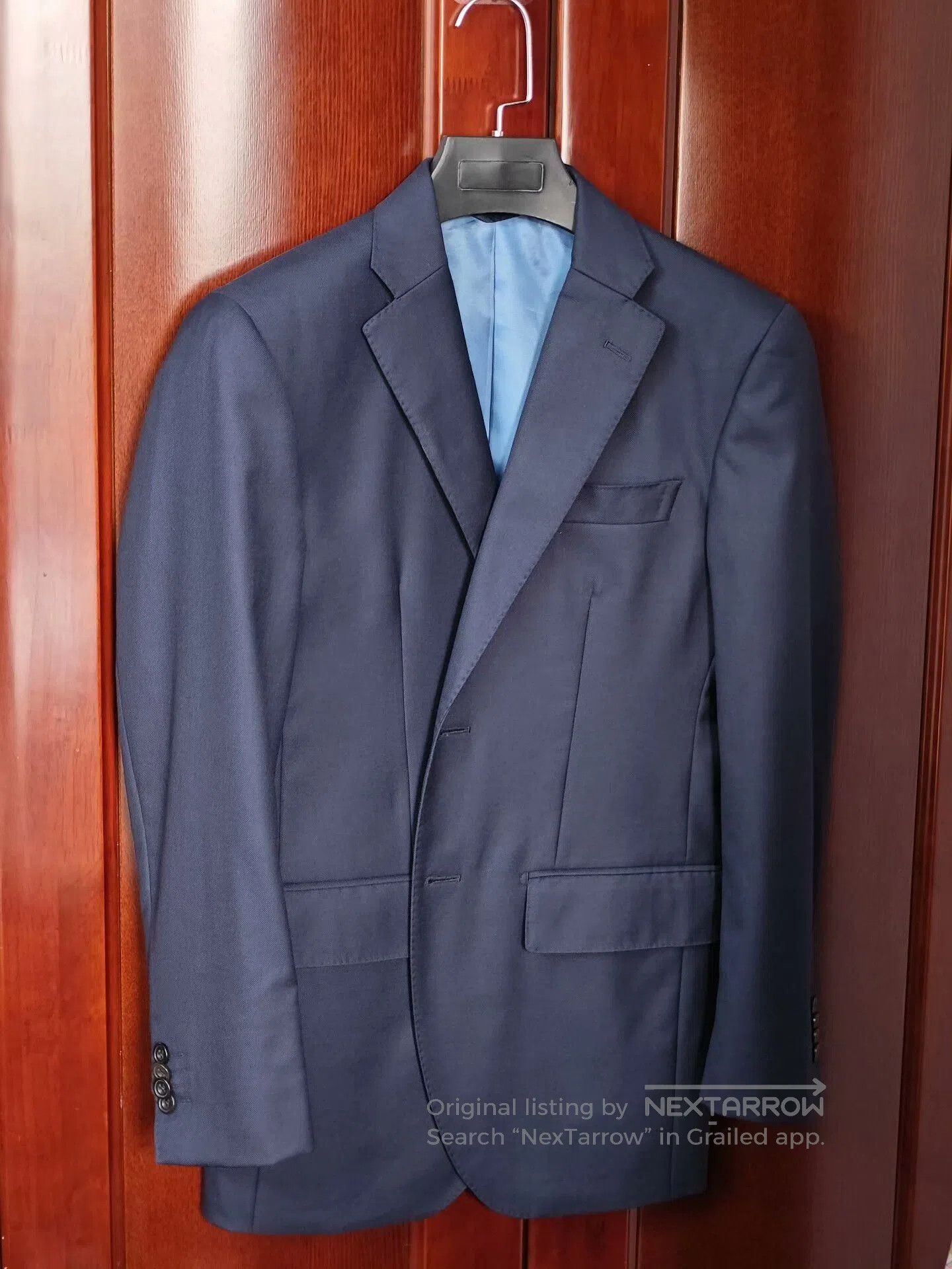 Holland & Sherry Navy Wool Cashmere Blend Custom Suit. Size US S / EU 44-46 / 1 - 1 Thumbnail