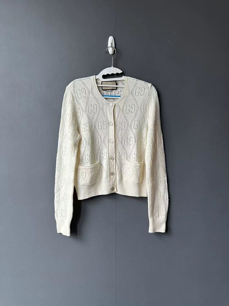 Gucci Gucci Hollow full-printed cardigan sweater 2501-Nextarrow Size US XS / EU 42 / 0 - 1 Thumbnail