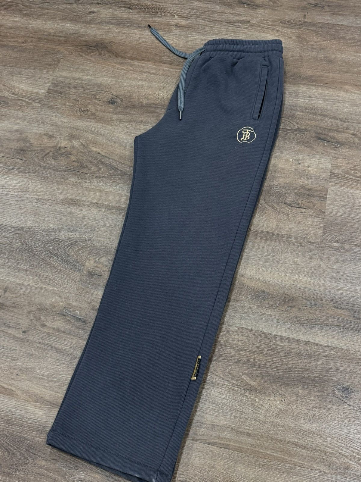 Burberry Burberry London Ribbed Sweatpants Charcoal – Gold Embroidery Size US 34 / EU 50 - 7 Thumbnail