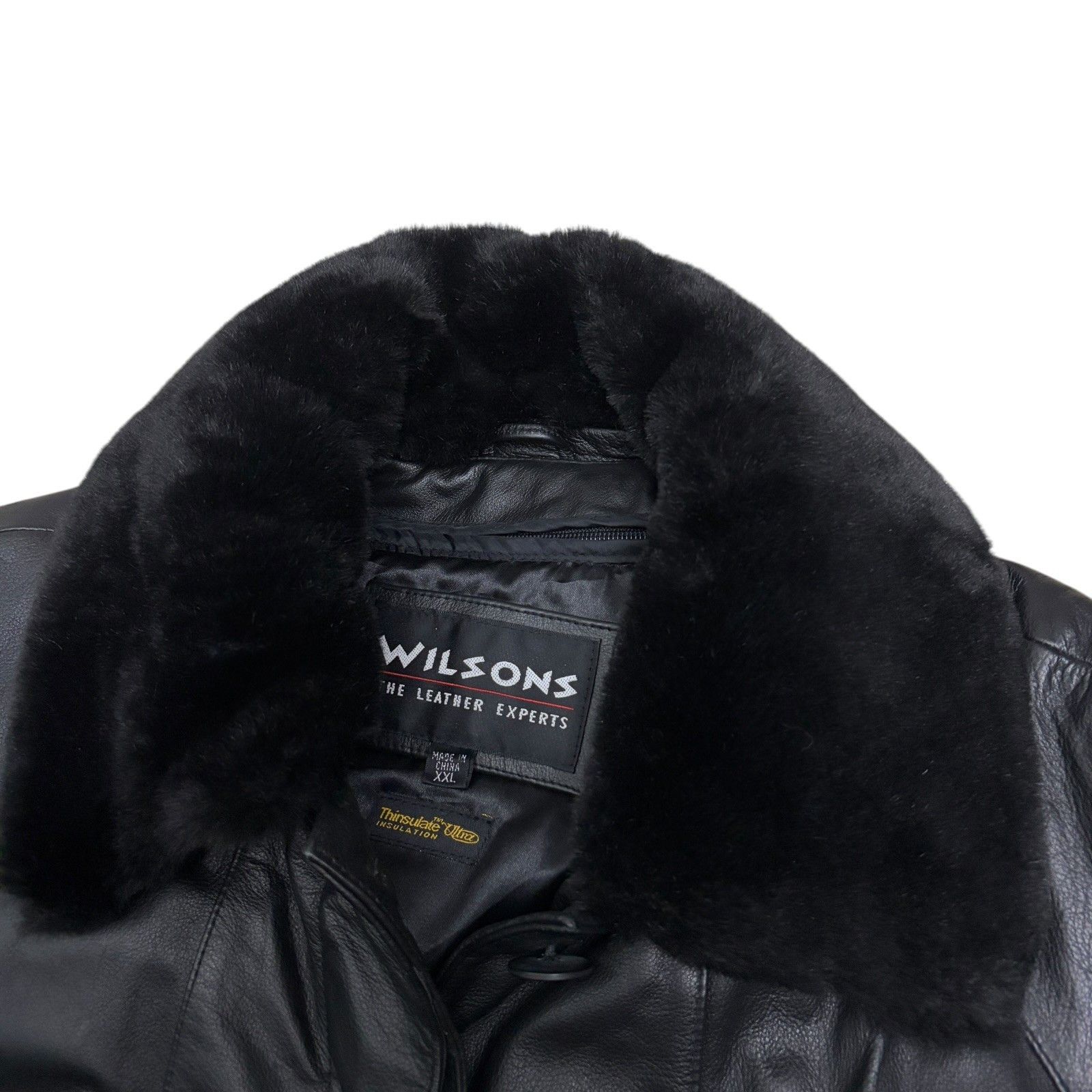 Wilsons Leather WILSONS LEATHER Faux Fur Leather Winter Trench Coat 2XL Size XXL / US 16-18 / IT 52-54 - 2 Thumbnail