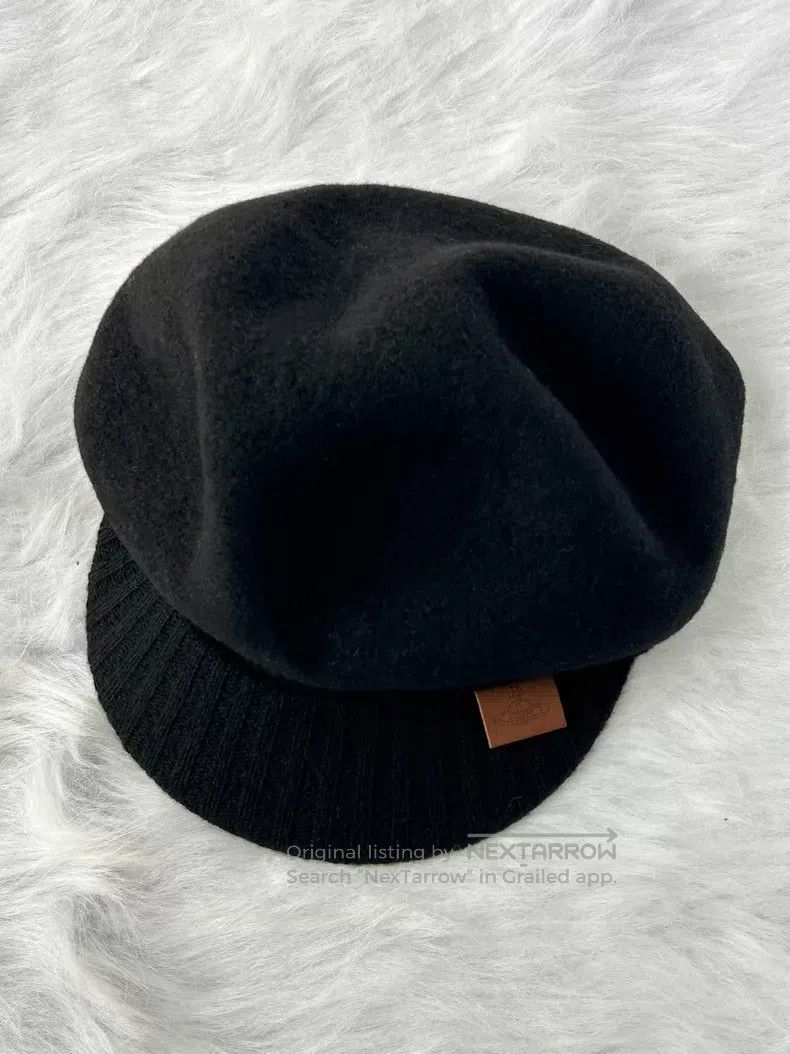 Vivienne Westwood Vivienne Westwood Black Wool Knitted Newsboy Cap Size ONE SIZE - 1 Thumbnail