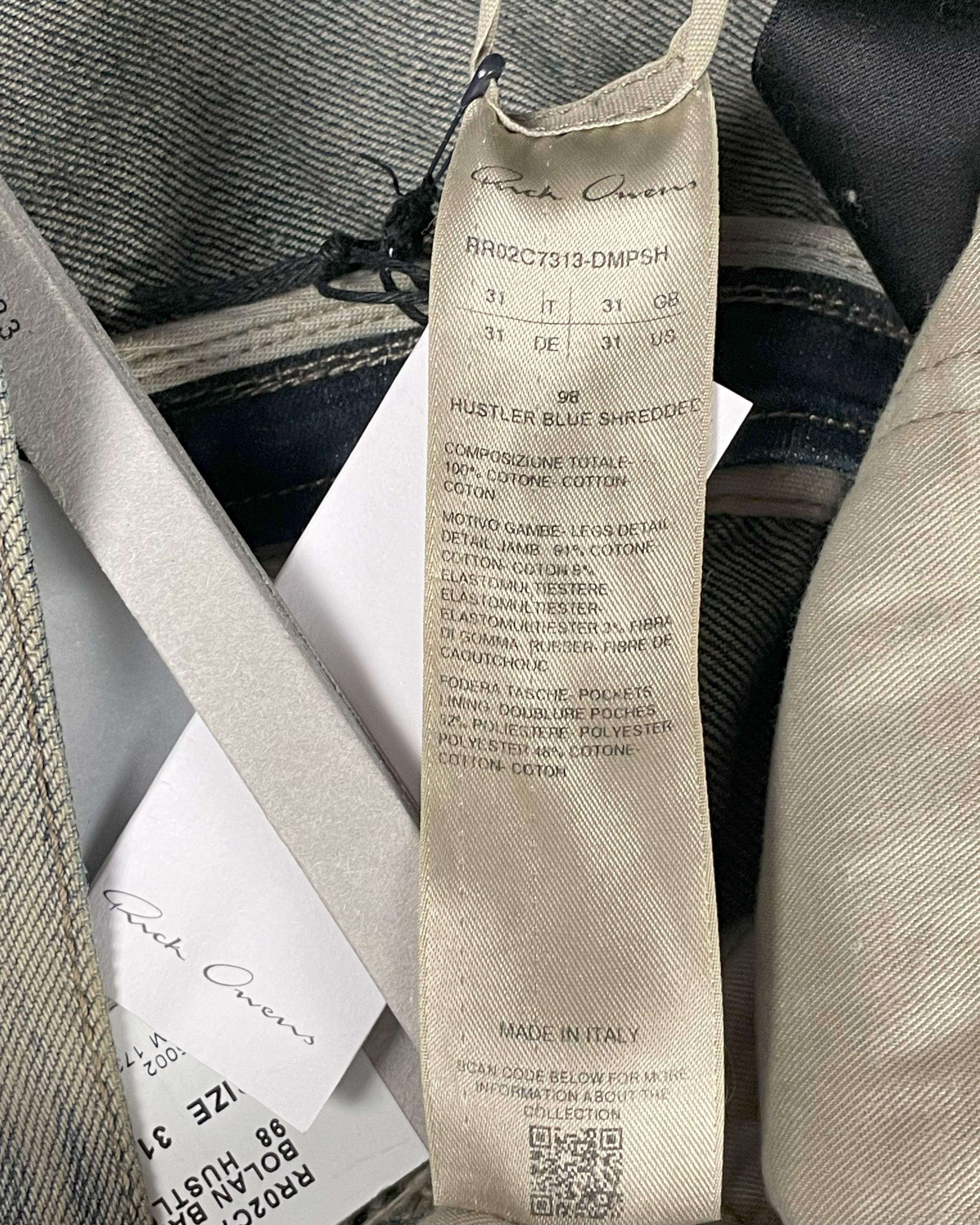 Rick Owens RUNWAY SHREDDED BOLAN BANANA DENIM FW23 LUXOR Size US 31 - 15 Thumbnail
