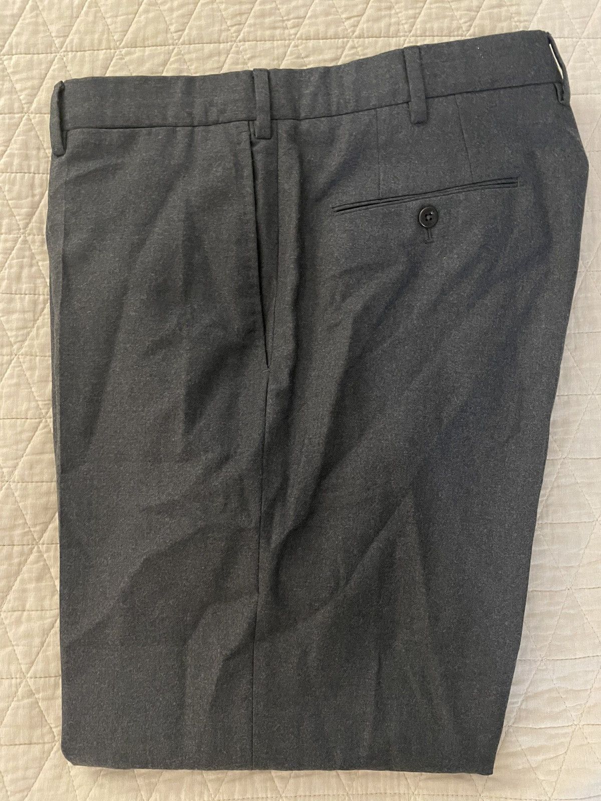 Super 130's Wool Flannel Flat Front Trouser