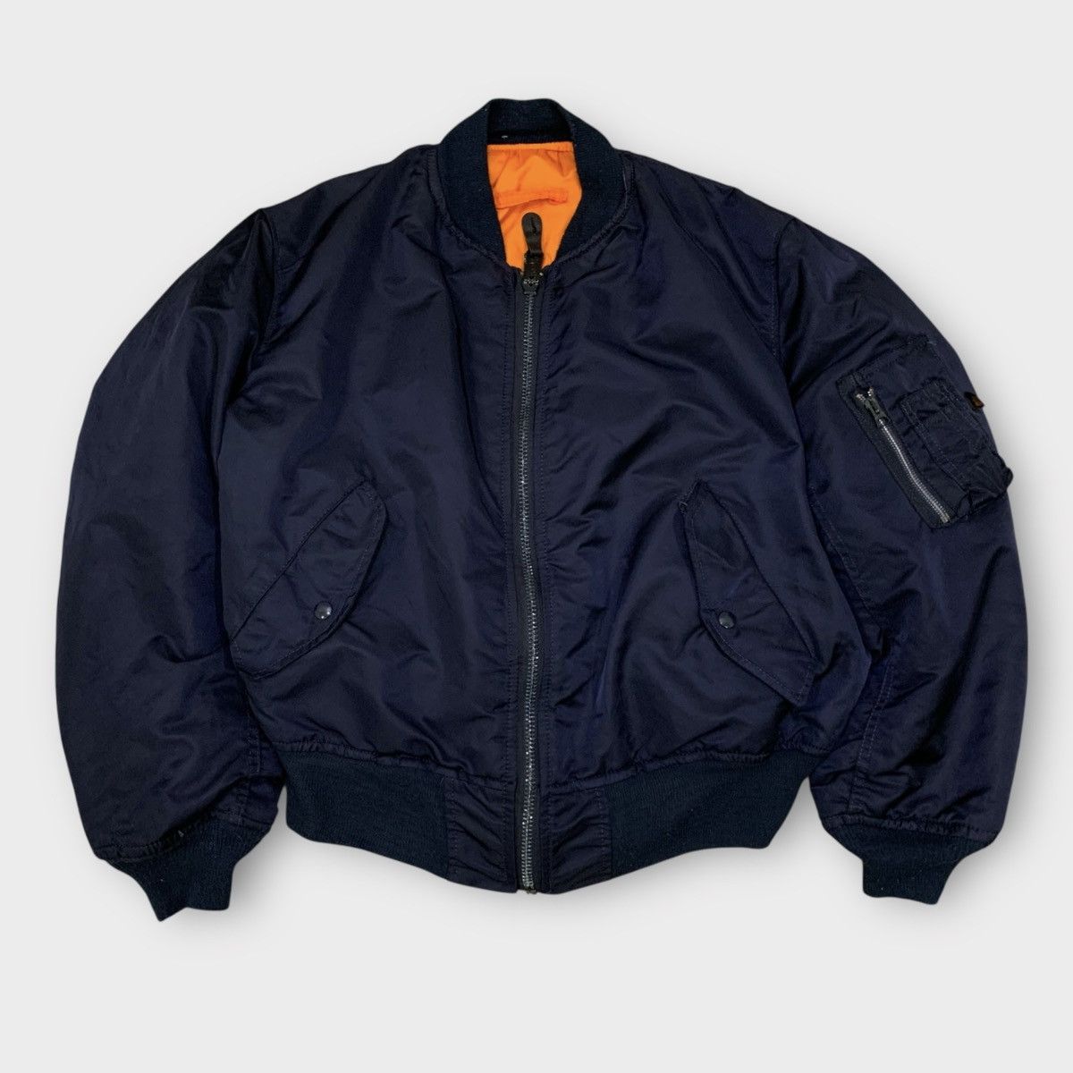 Alpha Industries VINTAGE 1990s USAF MA 1 FLIGHT BOMBER JACKET REVERSIBLE Size US M / EU 48-50 / 2 - 5 Thumbnail