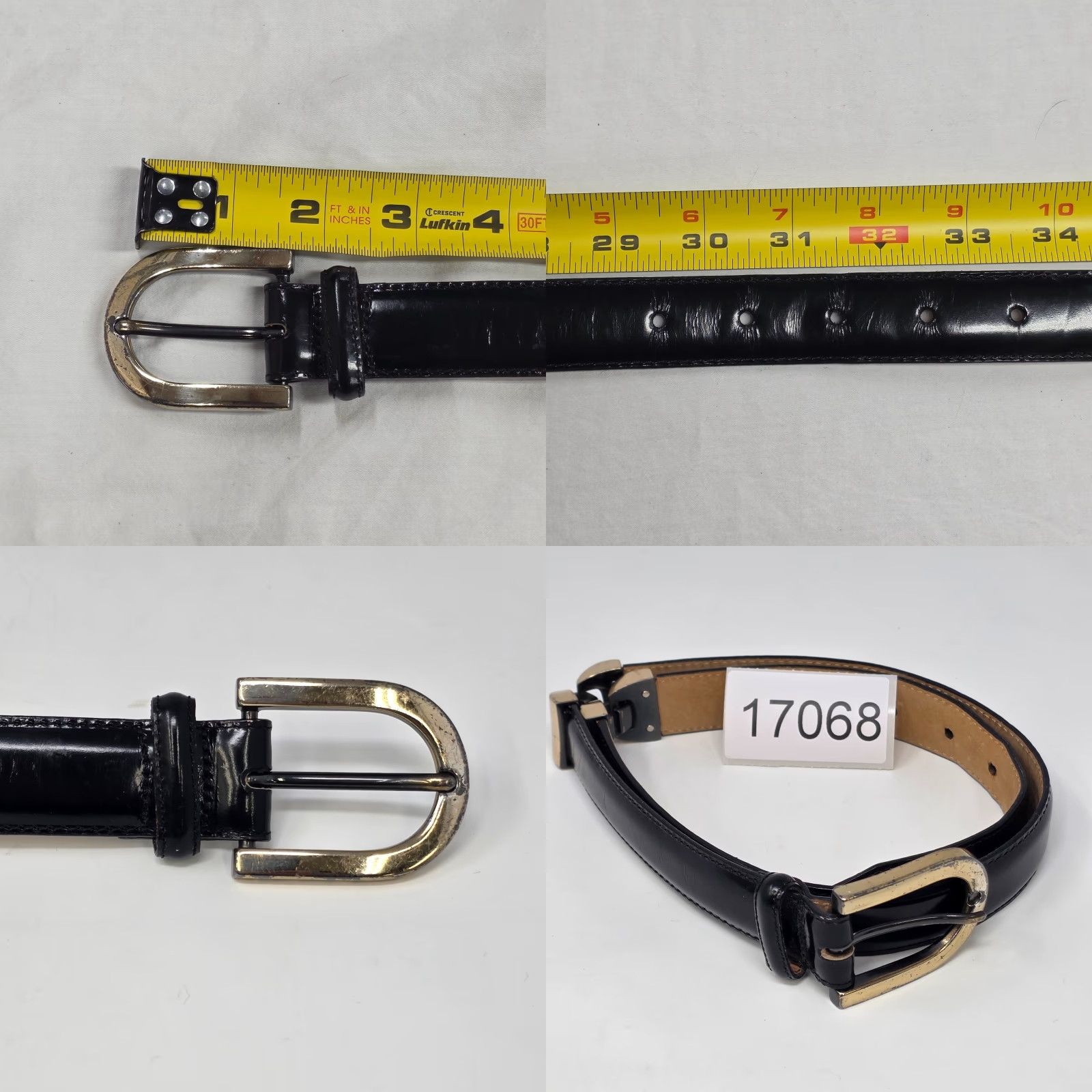 Talbots Talbots Belt Womens Medium Black Leather Swivel Joints Minimalist Classic Vintage USA Belt Size ONE SIZE - 9 Thumbnail