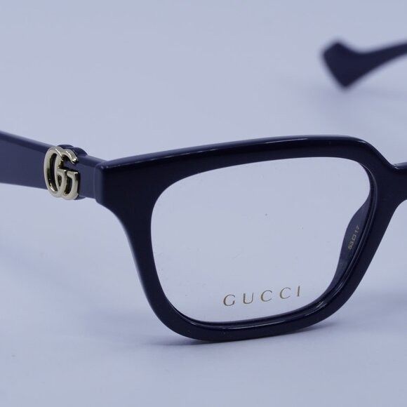 Gucci Gucci GG1536O 011 Eyeglasses Navy Blue 53mm Square Frame Size ONE SIZE - 5 Thumbnail