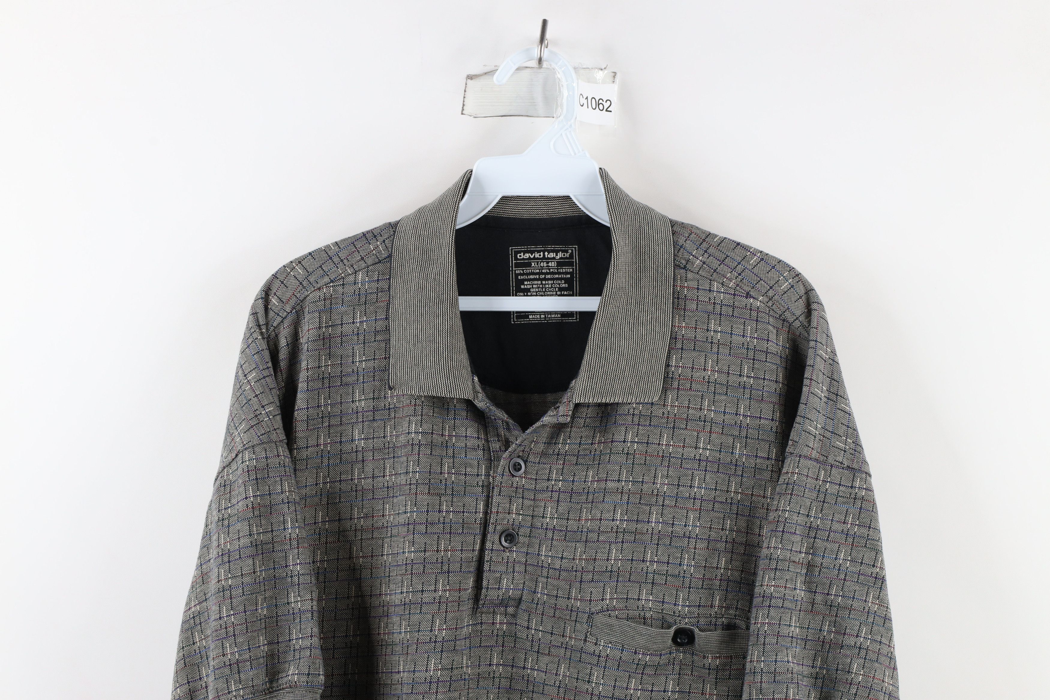 Vintage Vintage Streetwear Geometric Knit Pullover Polo Shirt Size US XL / EU 56 / 4 - 2 Thumbnail