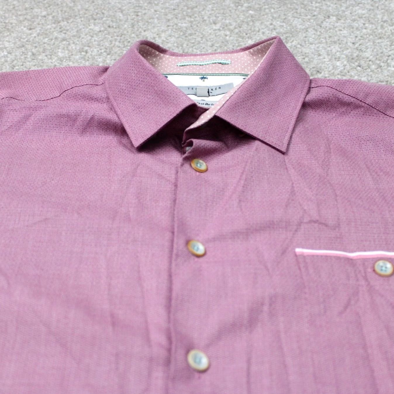 Ted Baker Ted Baker London Shirt Mens 2XL XXL Red 100% Cotton Short Sleeve Button Up Size US XXL / EU 58 / 5 - 5 Thumbnail