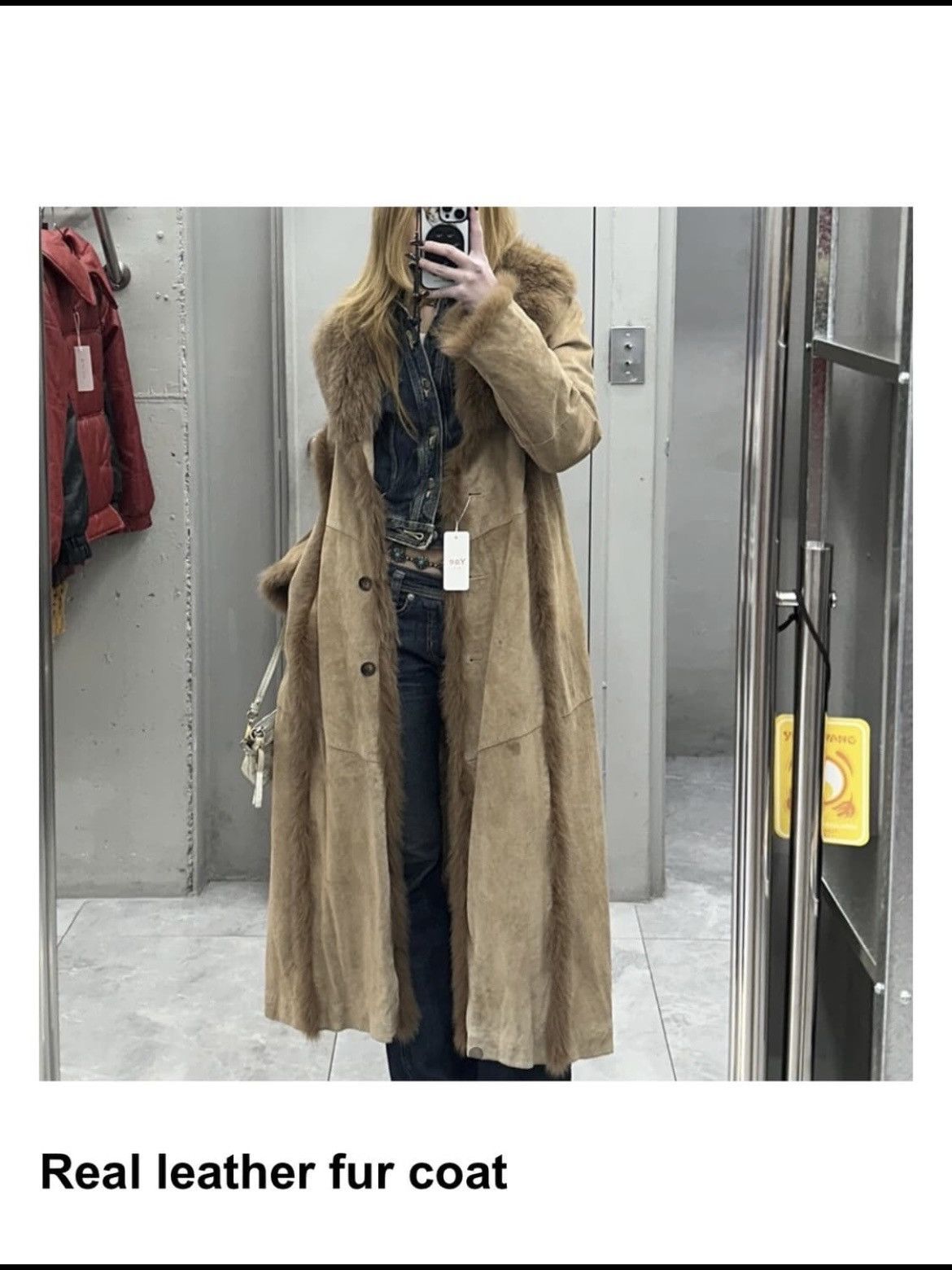 Vintage vintage real leather fur coat Size L / US 10 / IT 46 - 2 Thumbnail
