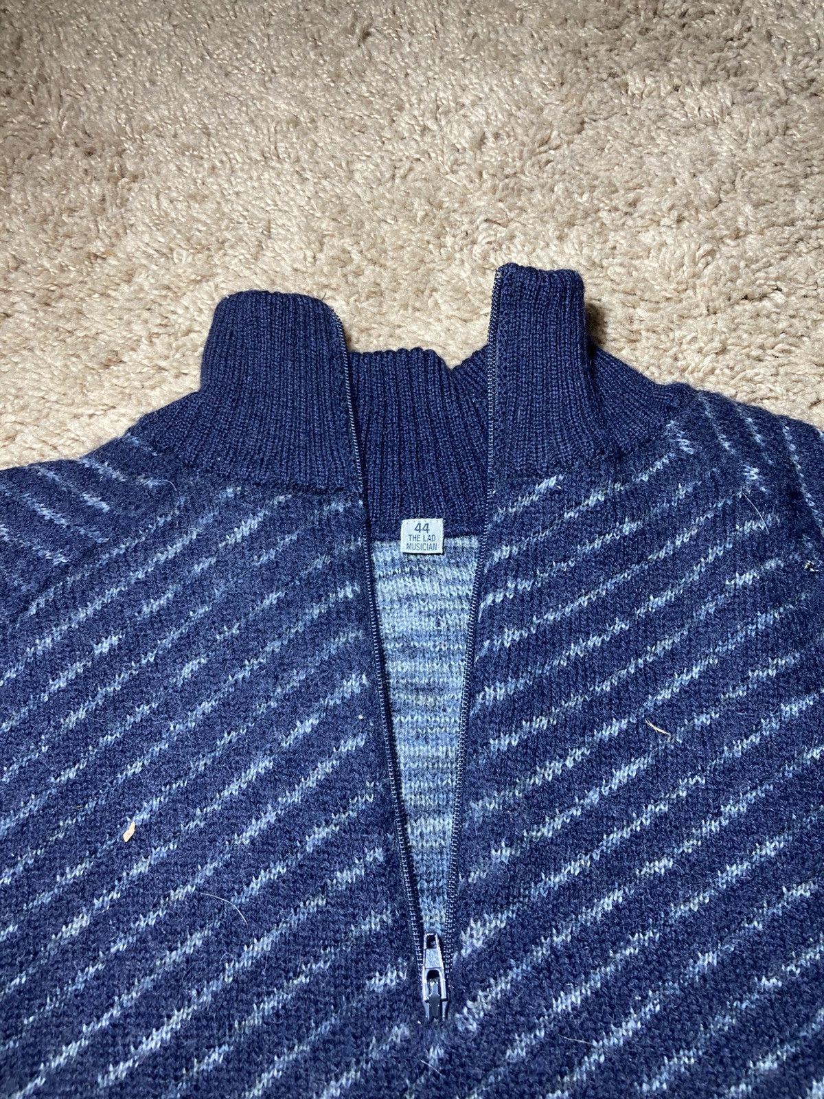 Lad Musician AW99 Lad Musician Striped Quarter Zip Diagonal 1999 90s Size US S / EU 44-46 / 1 - 6 Thumbnail