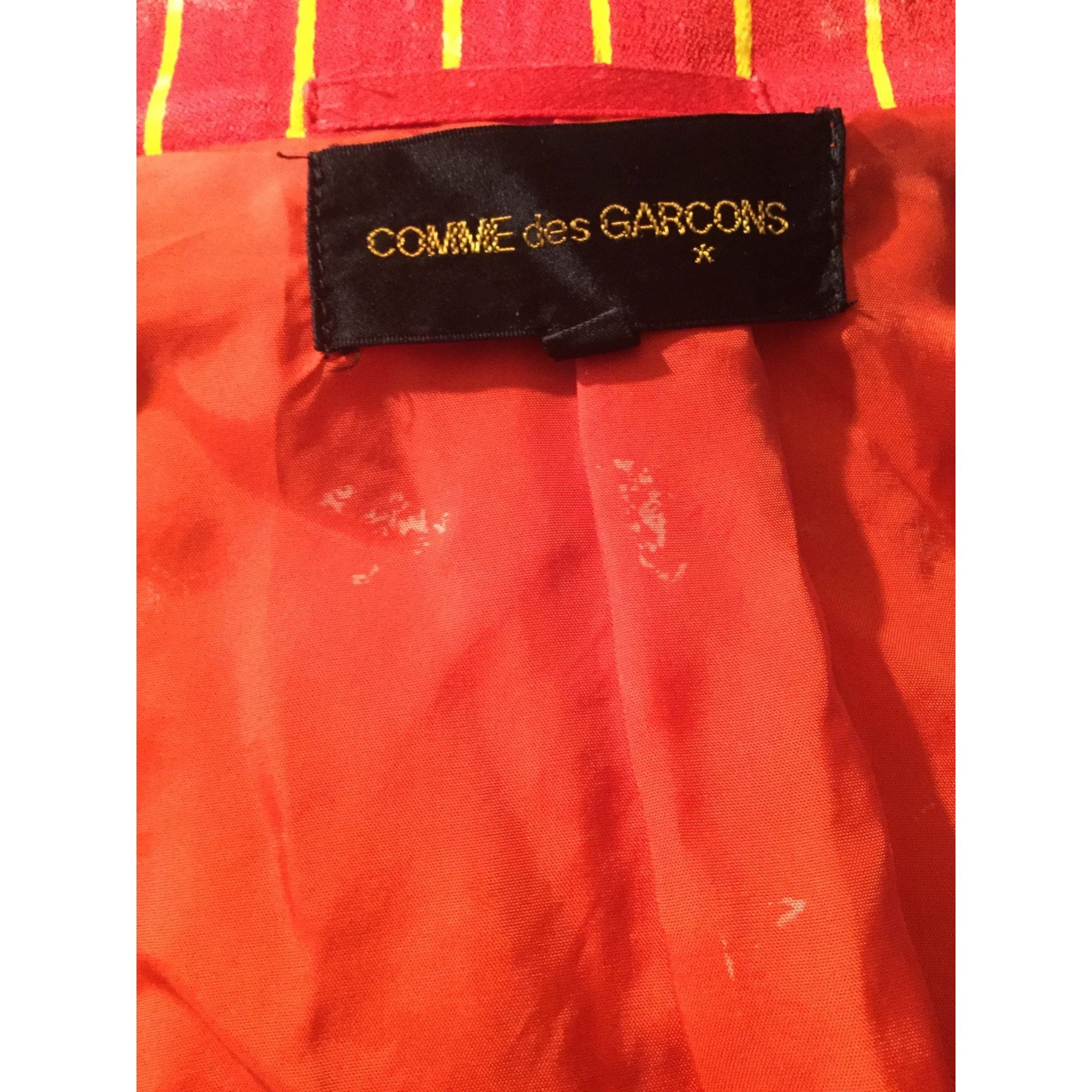 Comme des Garcons vintage COMME DES GARCONS 1991 red acid washed pinstripe dec Size S / US 4 / IT 40 - 5 Thumbnail